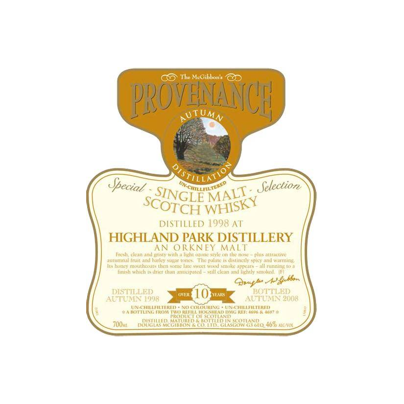 Highland Park McGibbon's Provenance 1998 10 Years Single Malt Whisky 2