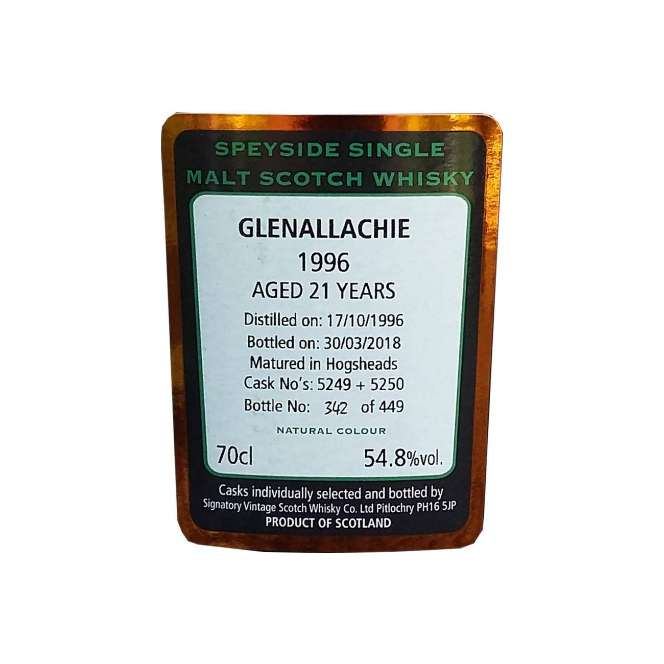 The GlenAllachie Cask Strength Collection 1996 21 Years Single Malt Whisky 2