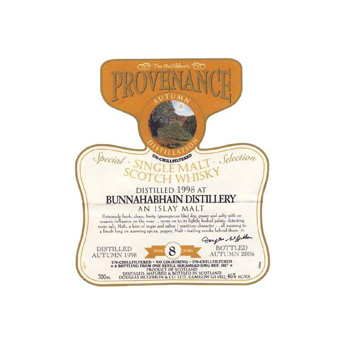 Bunnahabhain McGibbon's Provenance 1998 8 Years Single Malt Whisky