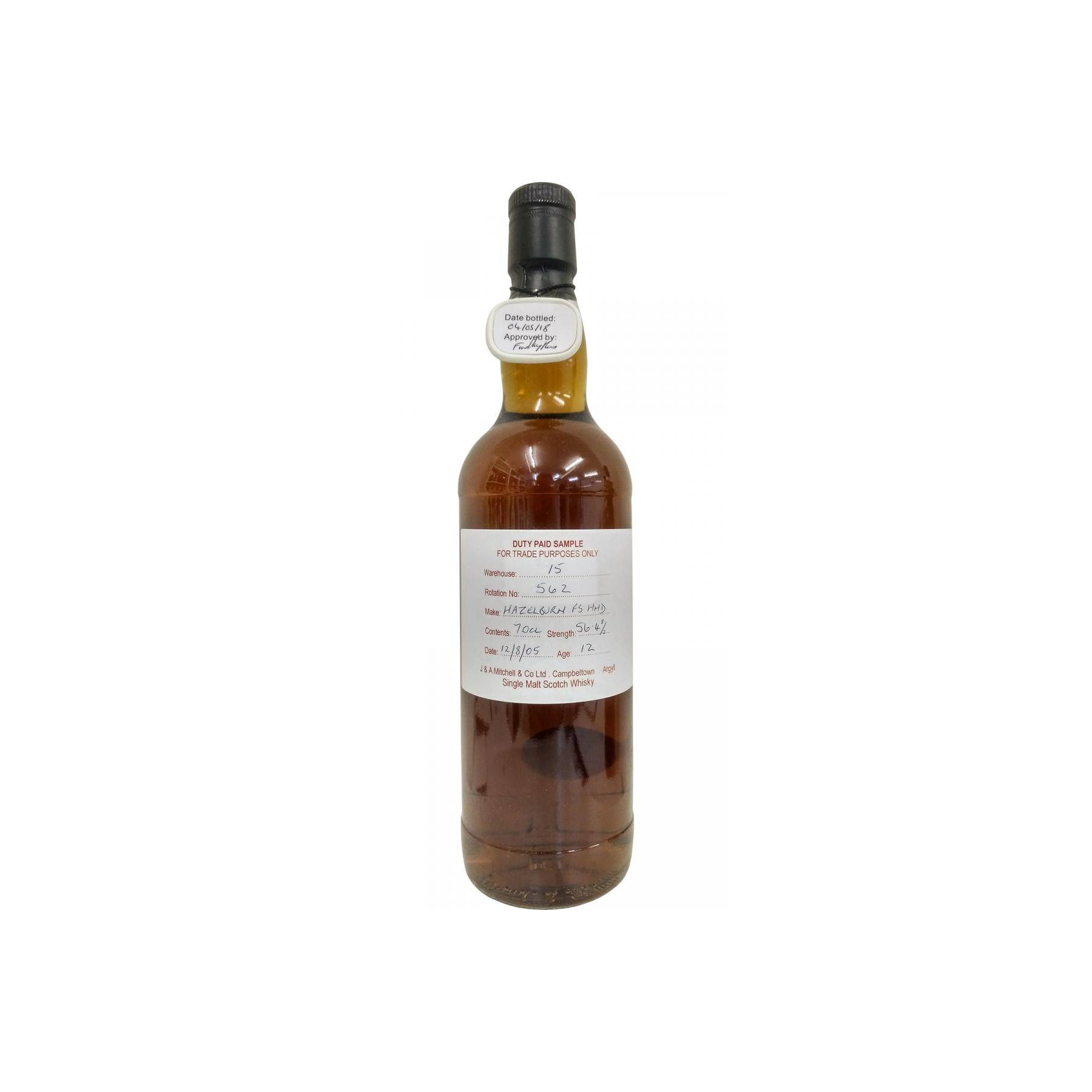 Hazelburn Duty Paid Sample - For Trade Purposes Only 2005 12 Years Single Malt Whisky