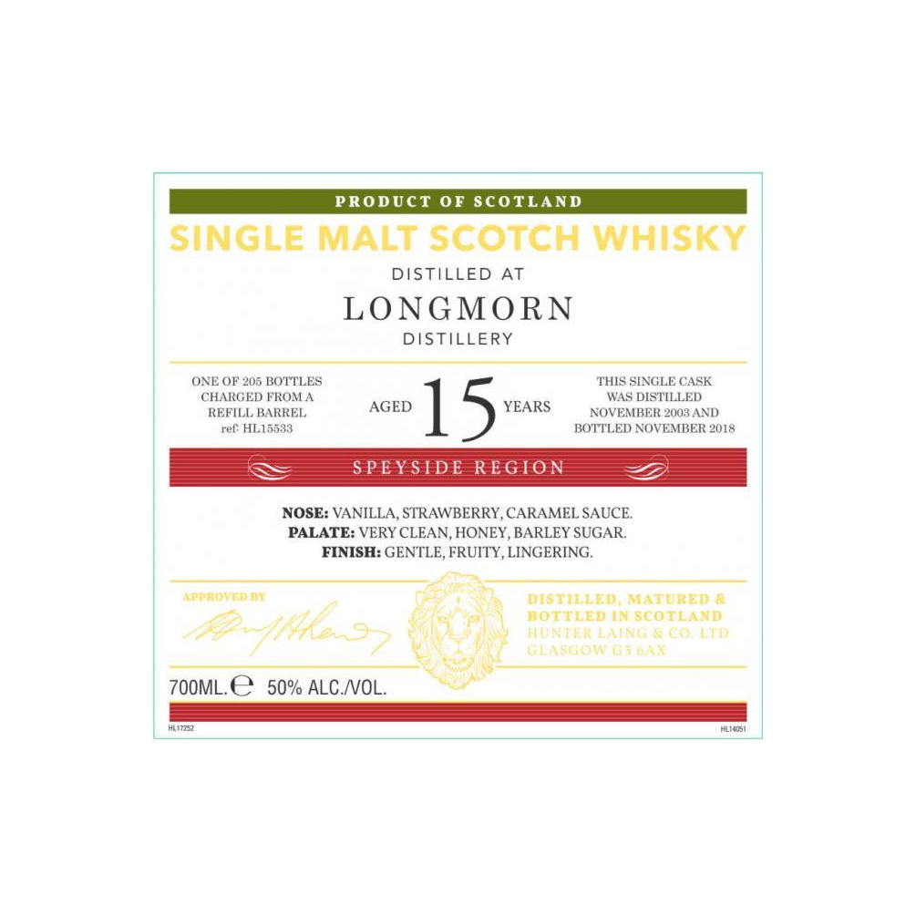 Longmorn Old Malt Cask 2003 15 Years Single Malt Whisky 2