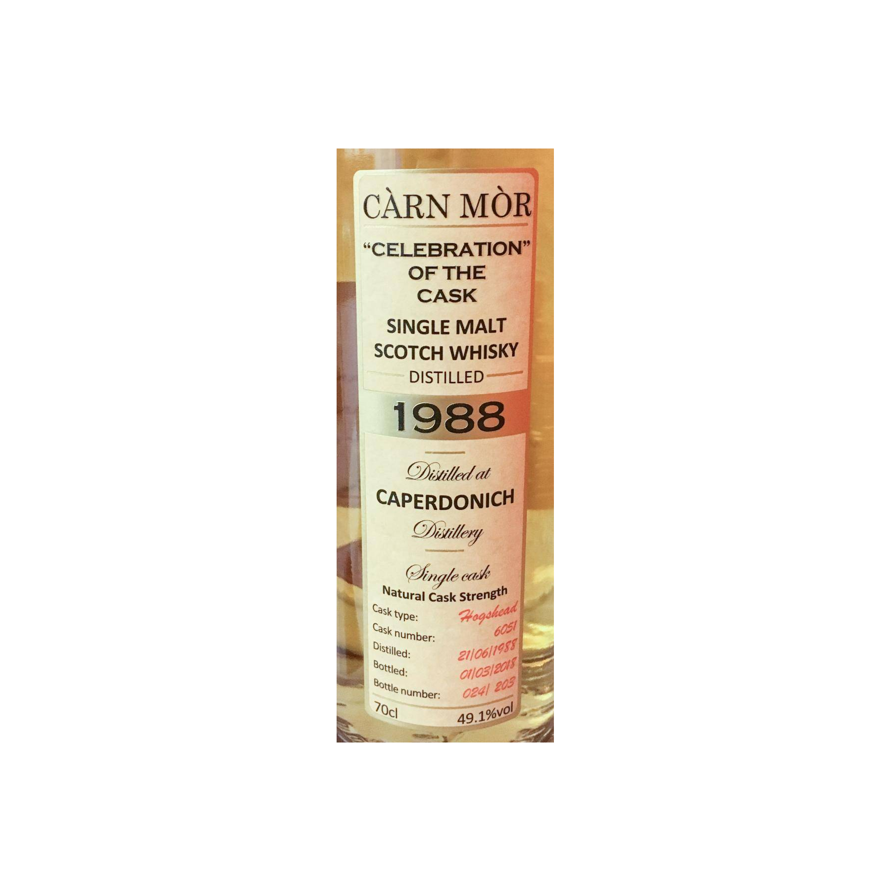 Caperdonich 1988 29 Years Single Malt Whisky 2