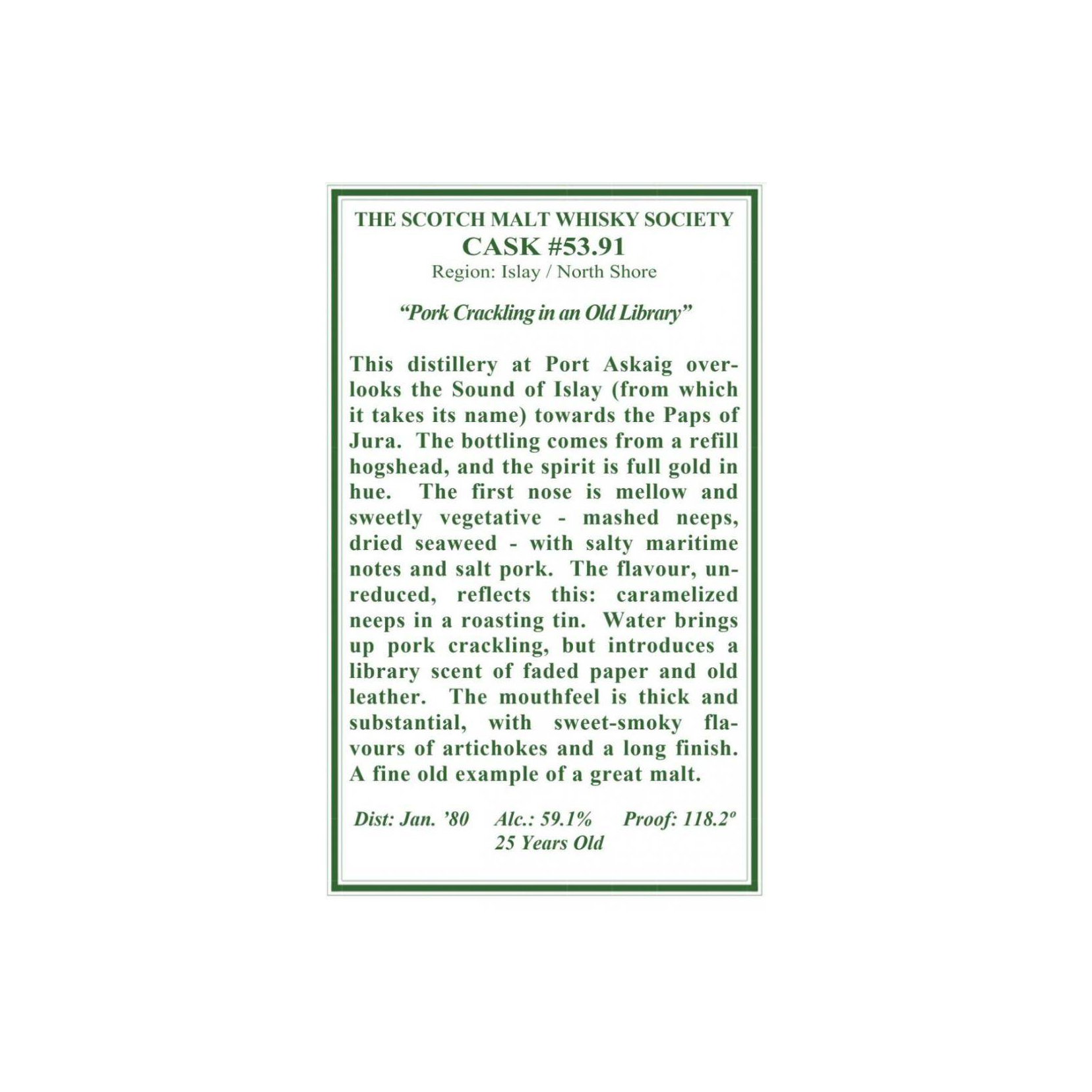 The Scotch Malt Whisky Society 1980 25 Years Single Malt Whisky