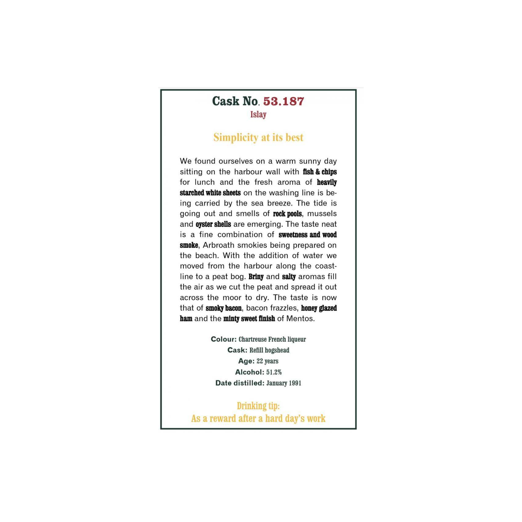 The Scotch Malt Whisky Society 1991 22 Years Single Malt Whisky