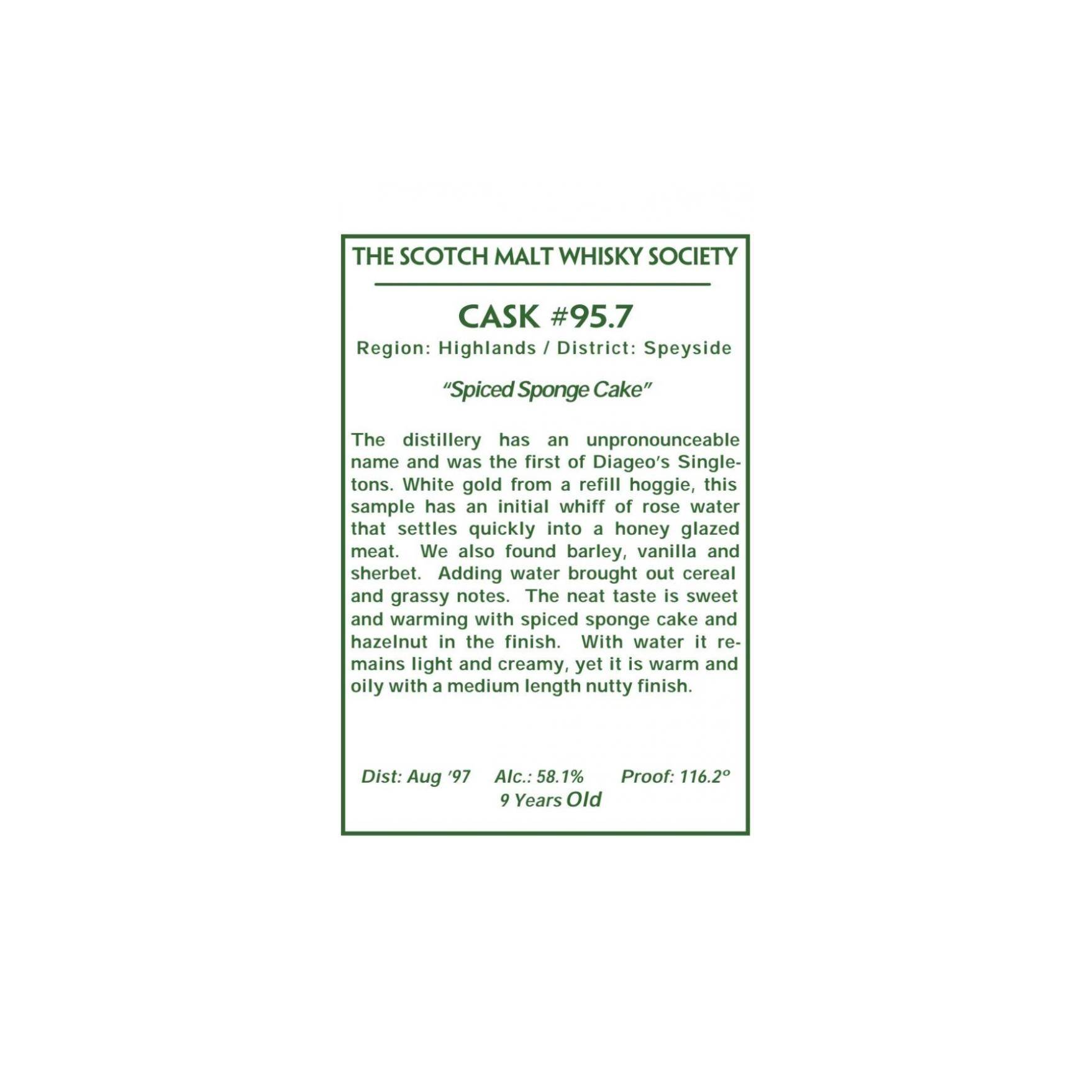 The Scotch Malt Whisky Society 1997 9 Years Single Malt Whisky