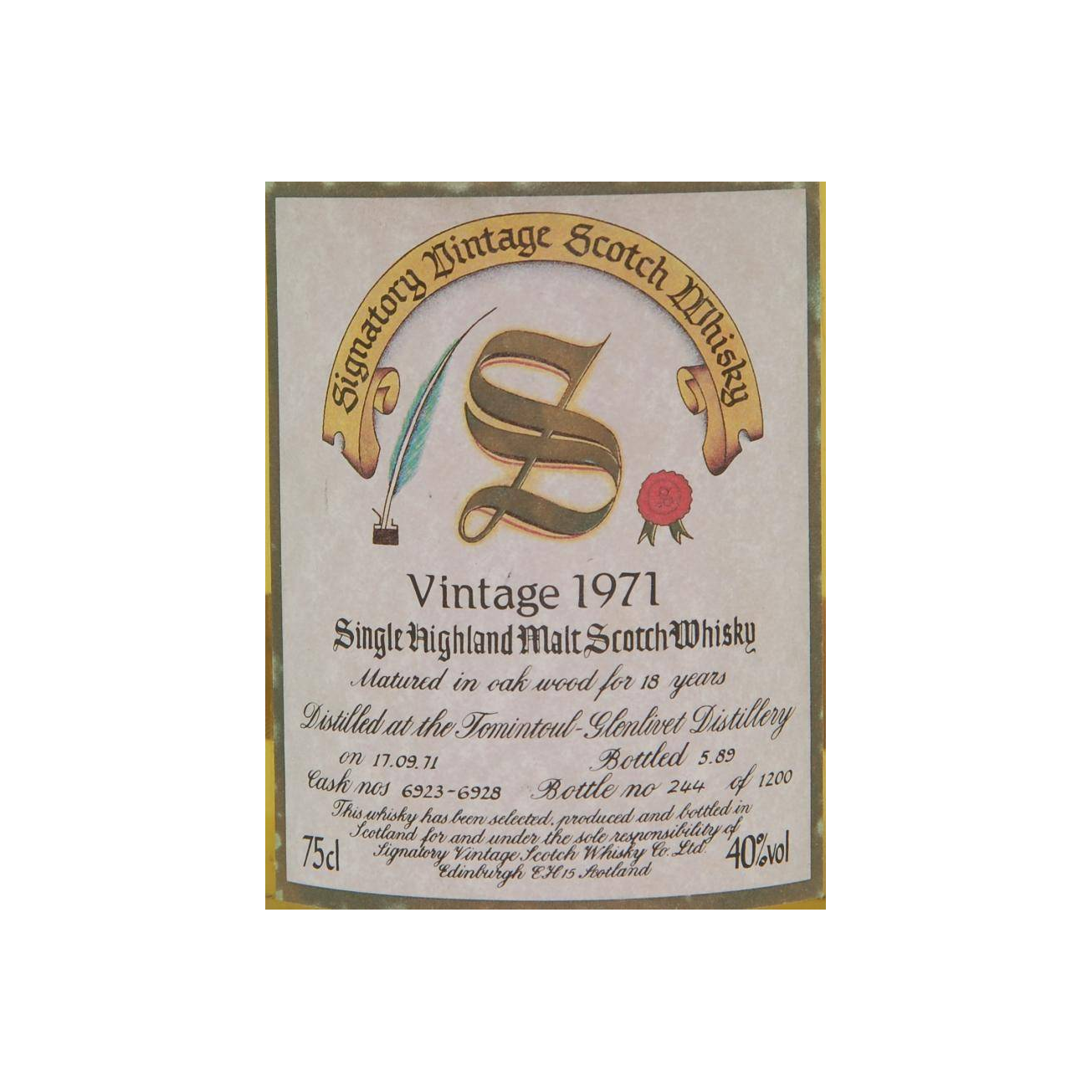 Tomintoul Vintage Collection - Dumpy 1971 18 Years Single Malt Whisky 2