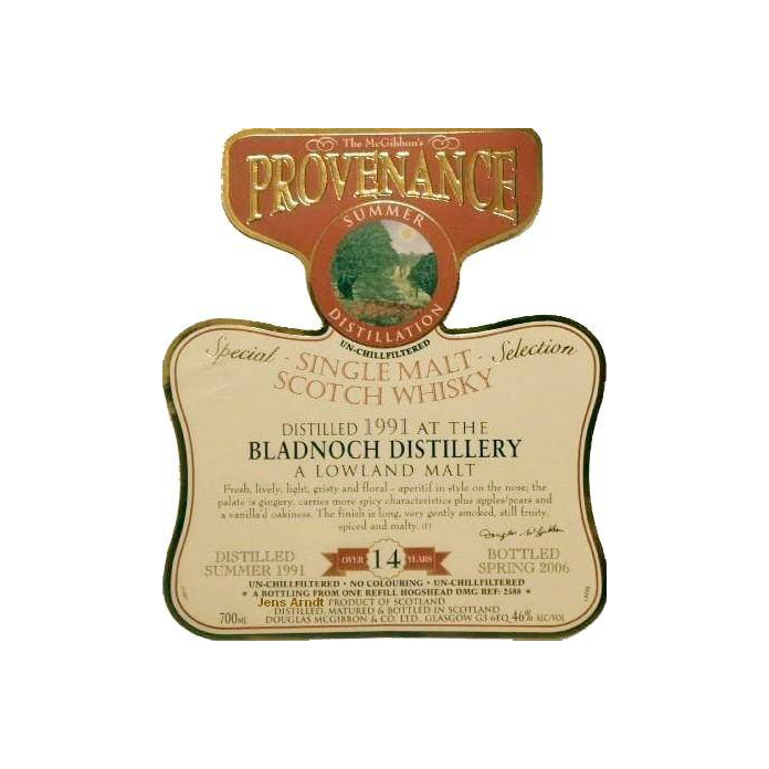 Bladnoch McGibbon's Provenance 1991 14 Years Single Malt Whisky 2