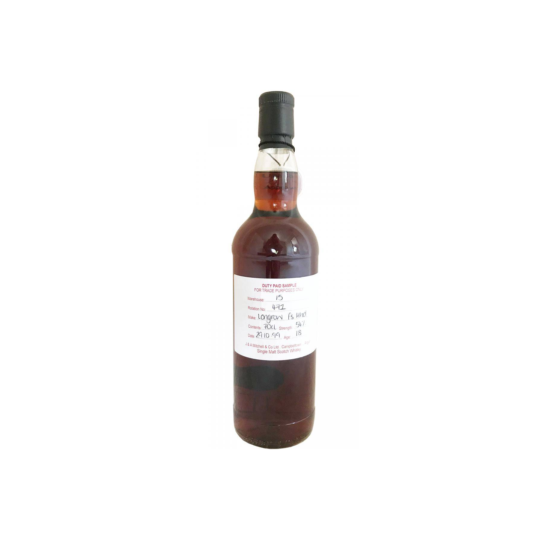 Longrow Duty Paid Sample - For Trade Purposes Only 1999 18 Years Single Malt Whisky