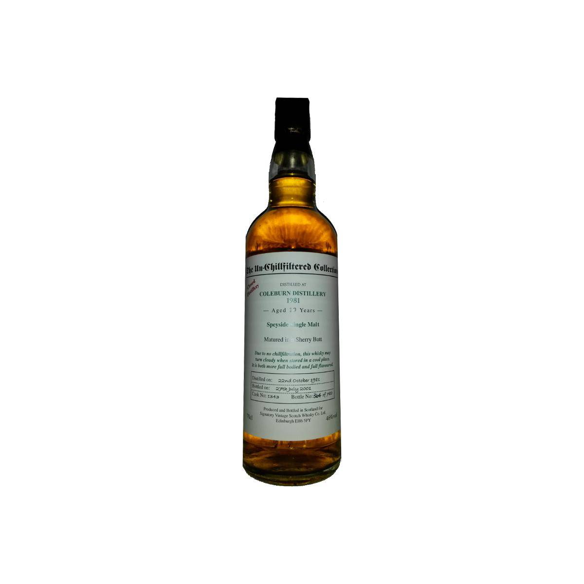 Coleburn The Un-Chillfiltered Collection 1981 19 Years Single Malt Whisky