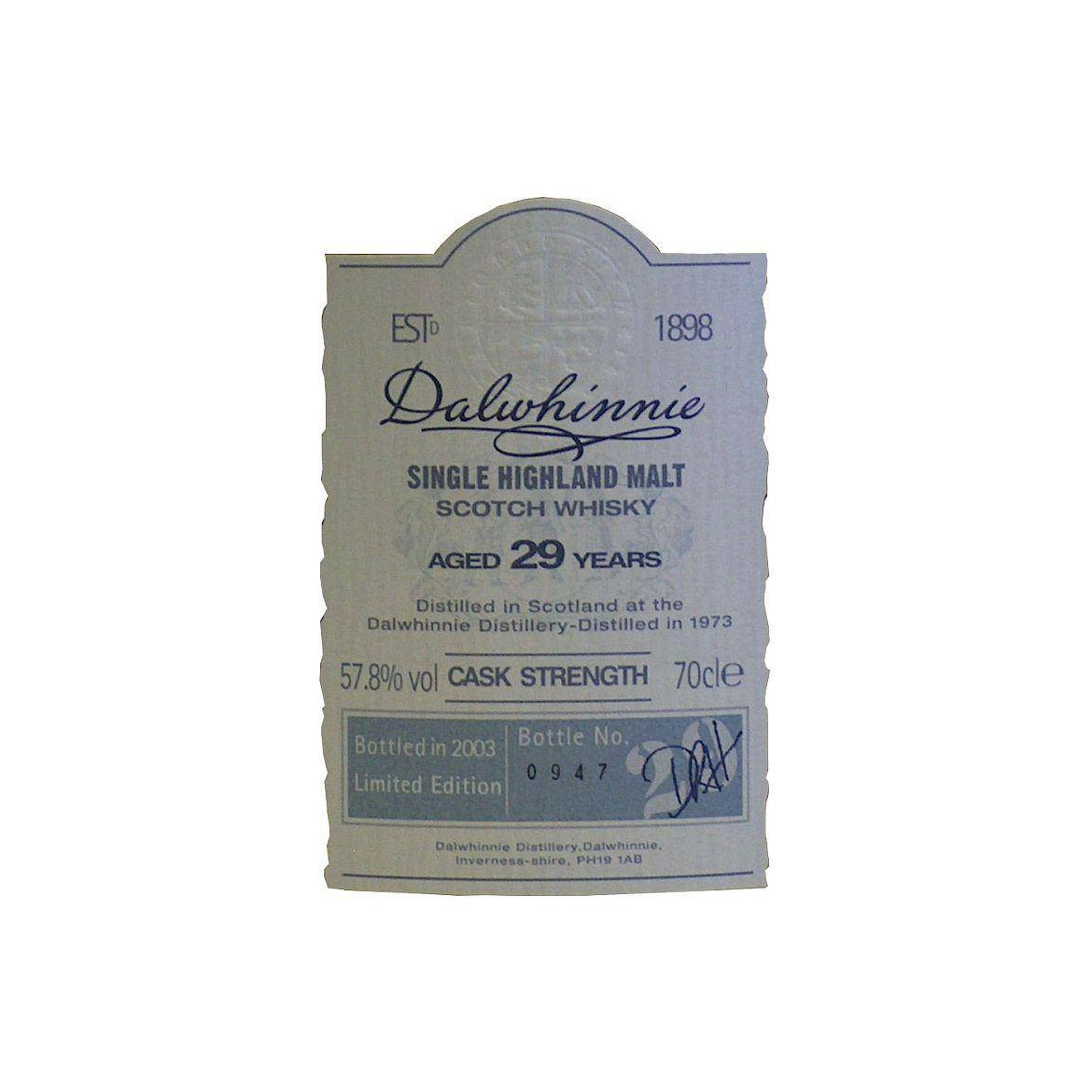 Dalwhinnie 1973 29 Years Single Malt Whisky 3