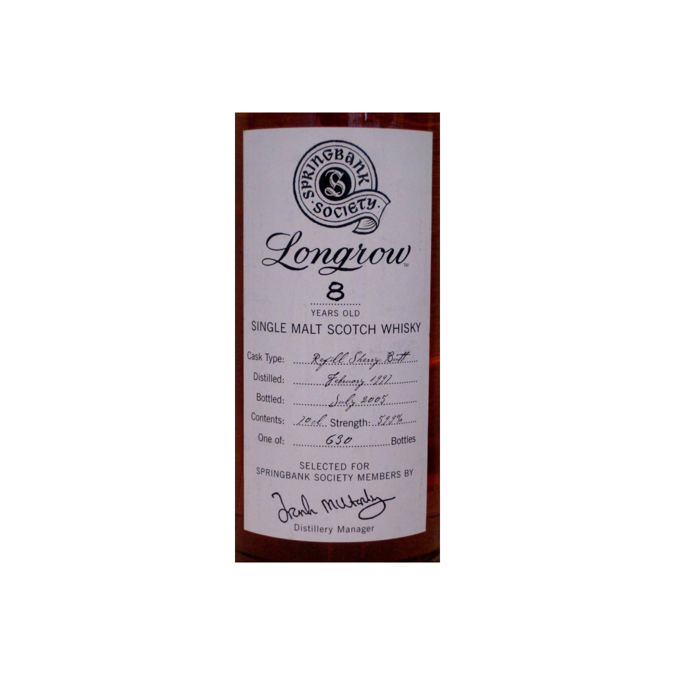 Longrow 1997 8 Years Single Malt Whisky 2