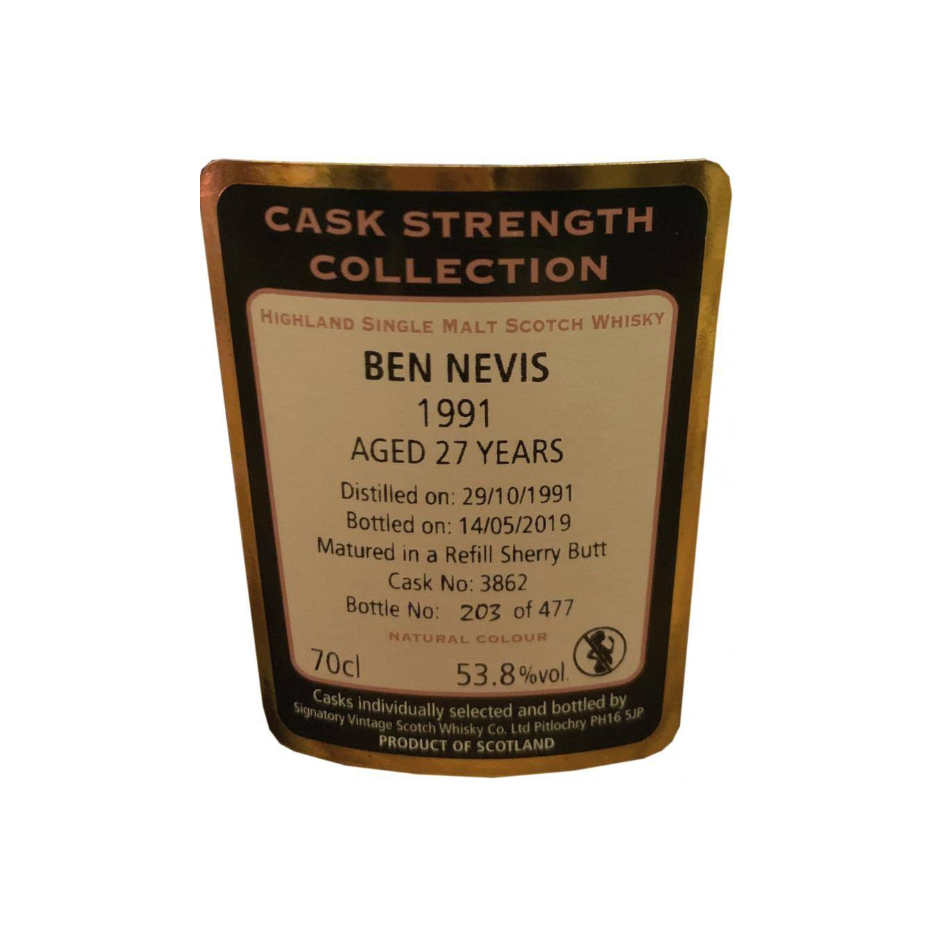 Ben Nevis Cask Strength Collection 1991 27 Years Single Malt Whisky 2