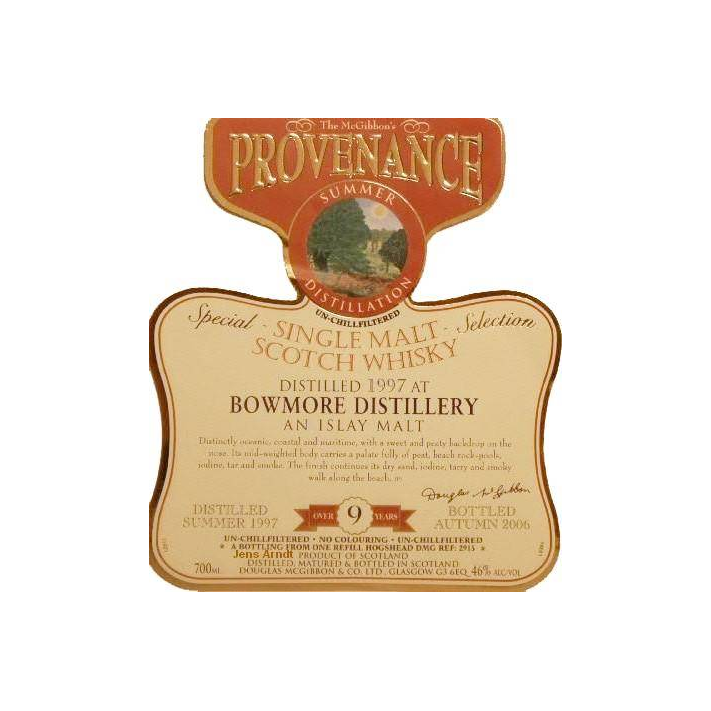 Bowmore McGibbon's Provenance 1997 9 Years Single Malt Whisky 2