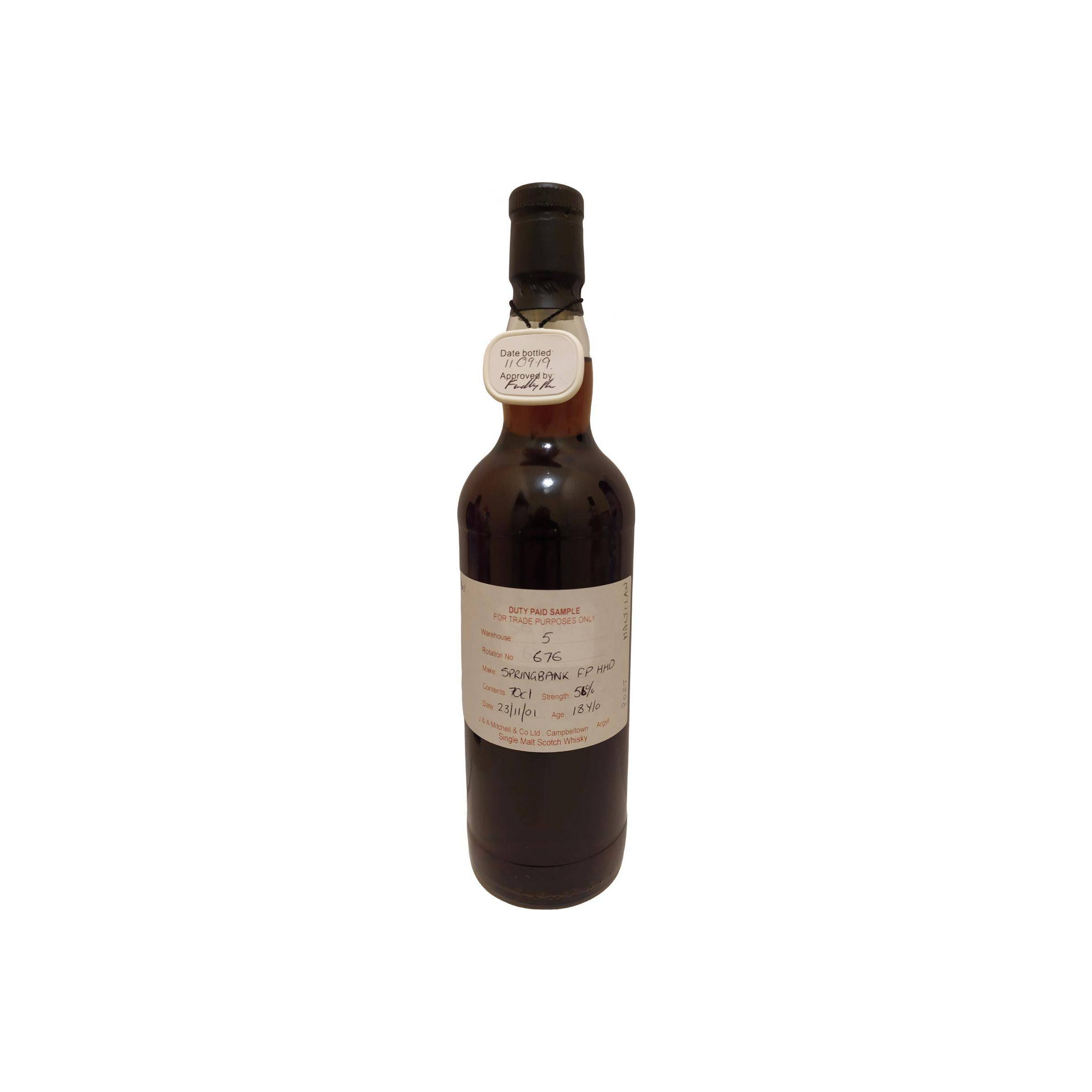Springbank Duty Paid Sample - For Trade Purposes Only 2001 18 Years Single Malt Whisky
