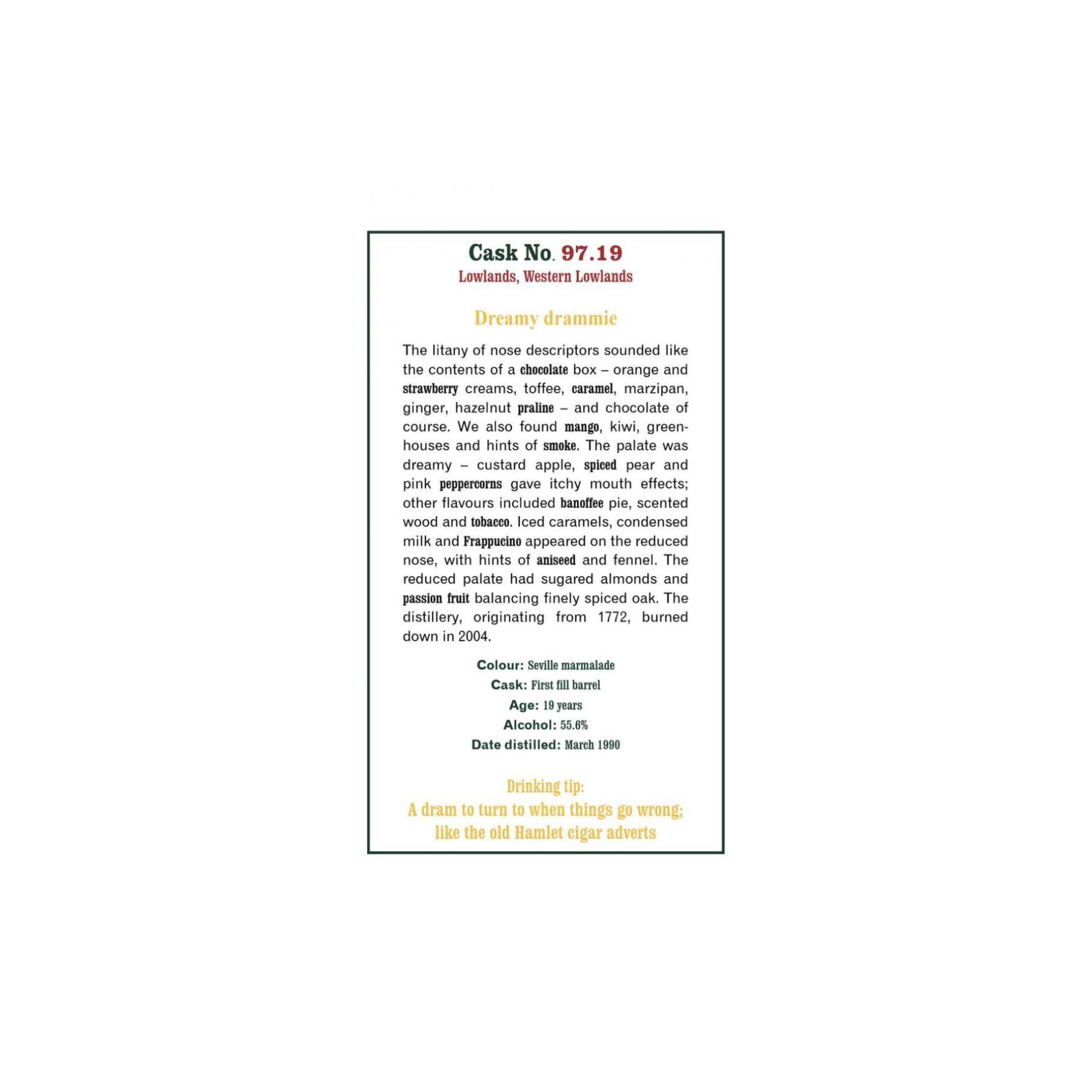 The Scotch Malt Whisky Society 1990 19 Years Single Malt Whisky