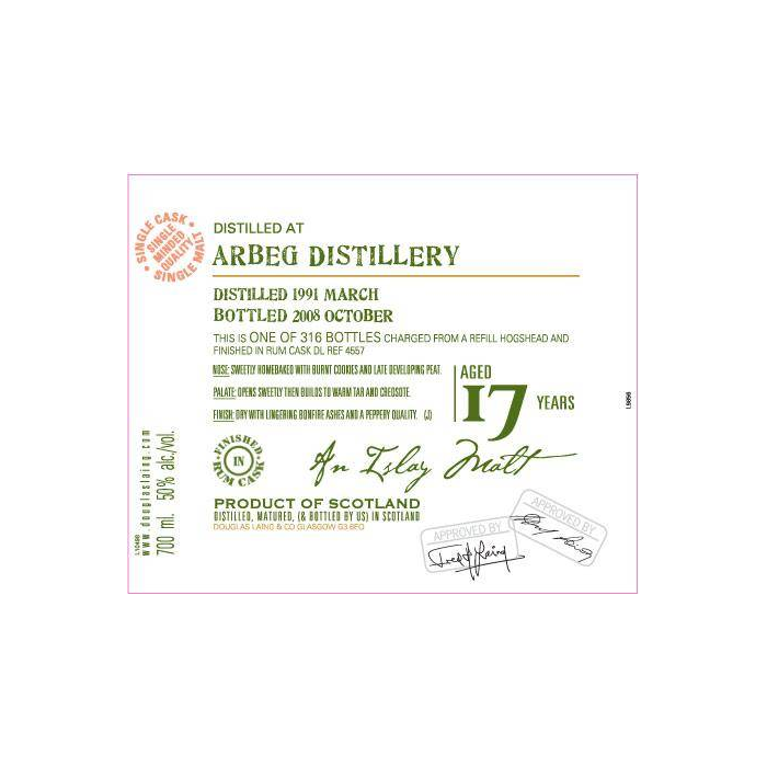 Ardbeg Old Malt Cask 1991 17 Years Single Malt Whisky 2