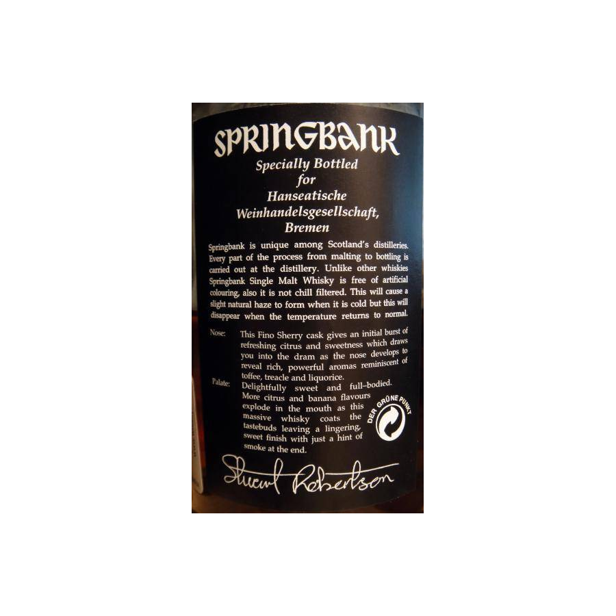 Springbank 1996 13 Years Single Malt Whisky 3