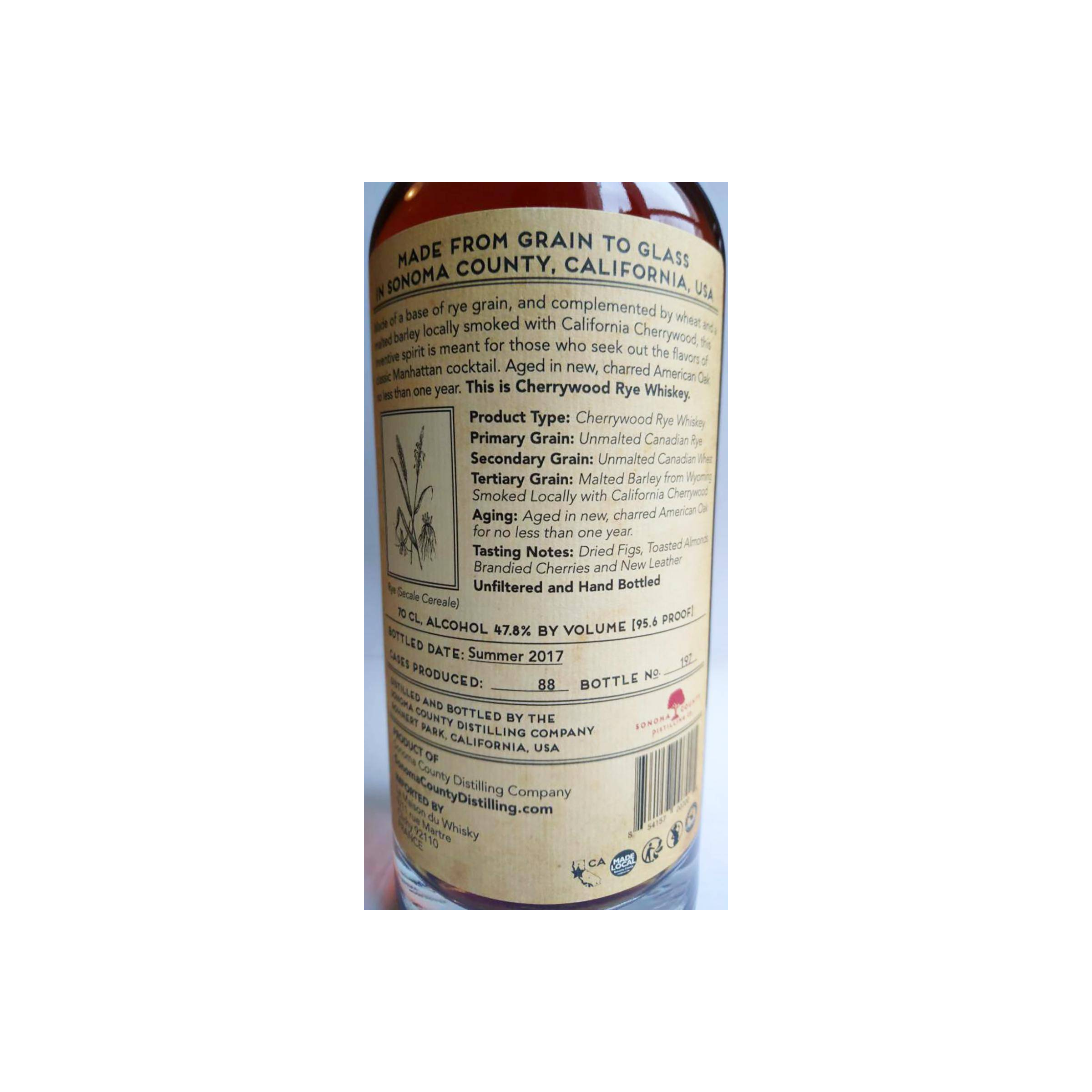 Sonoma County Cherrywood Rye 2