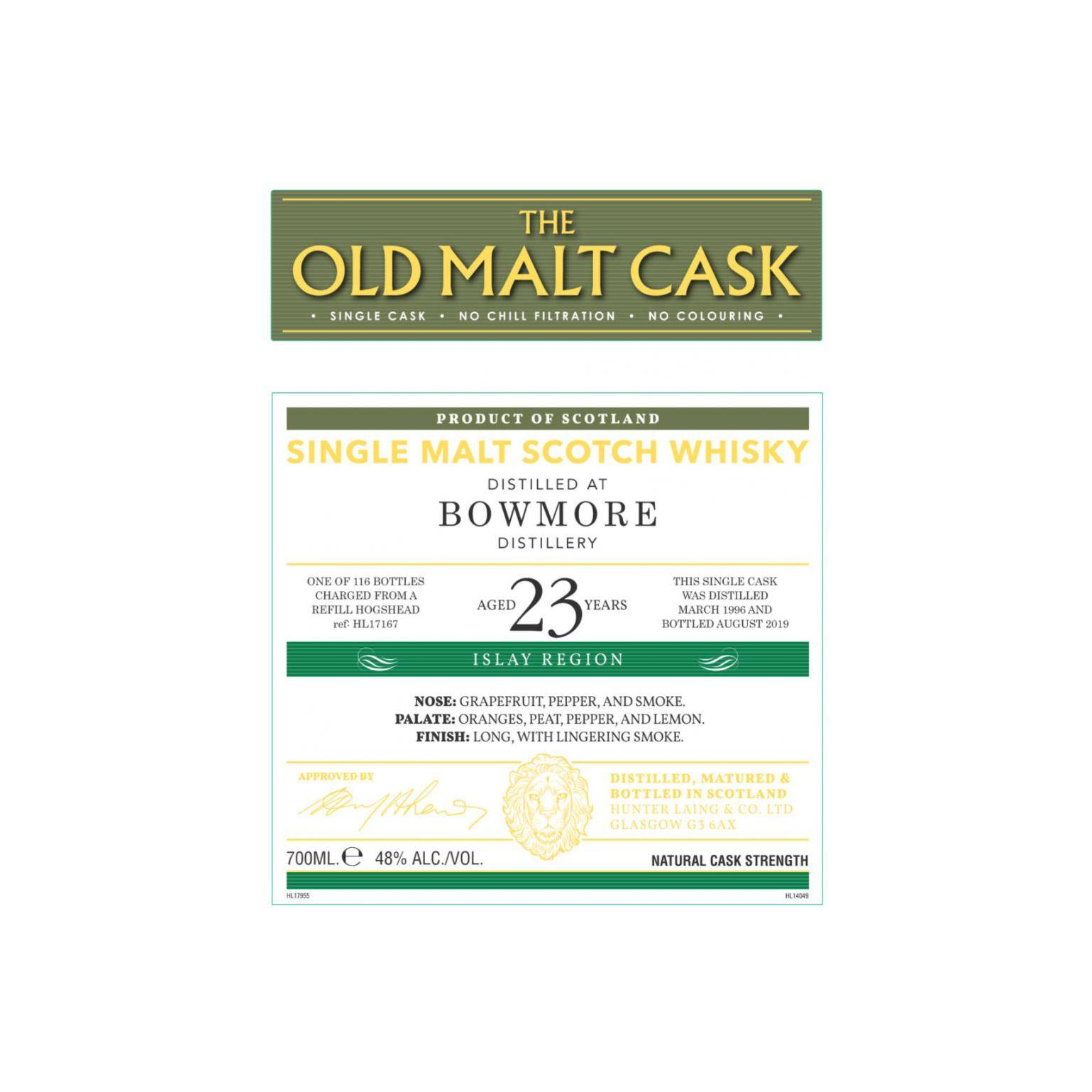 Bowmore Old Malt Cask 1996 23 Years Single Malt Whisky 2