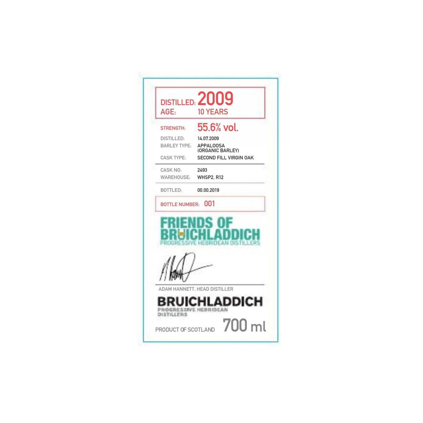 Bruichladdich 2009 10 Years Single Malt Whisky