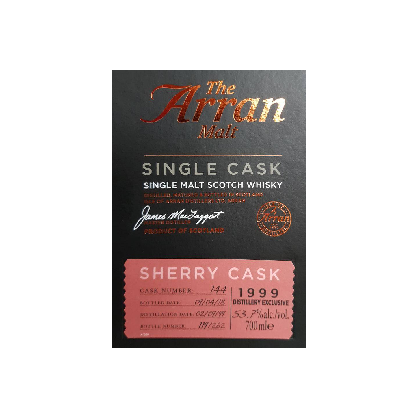 Arran 1999 18 Years Single Malt Whisky