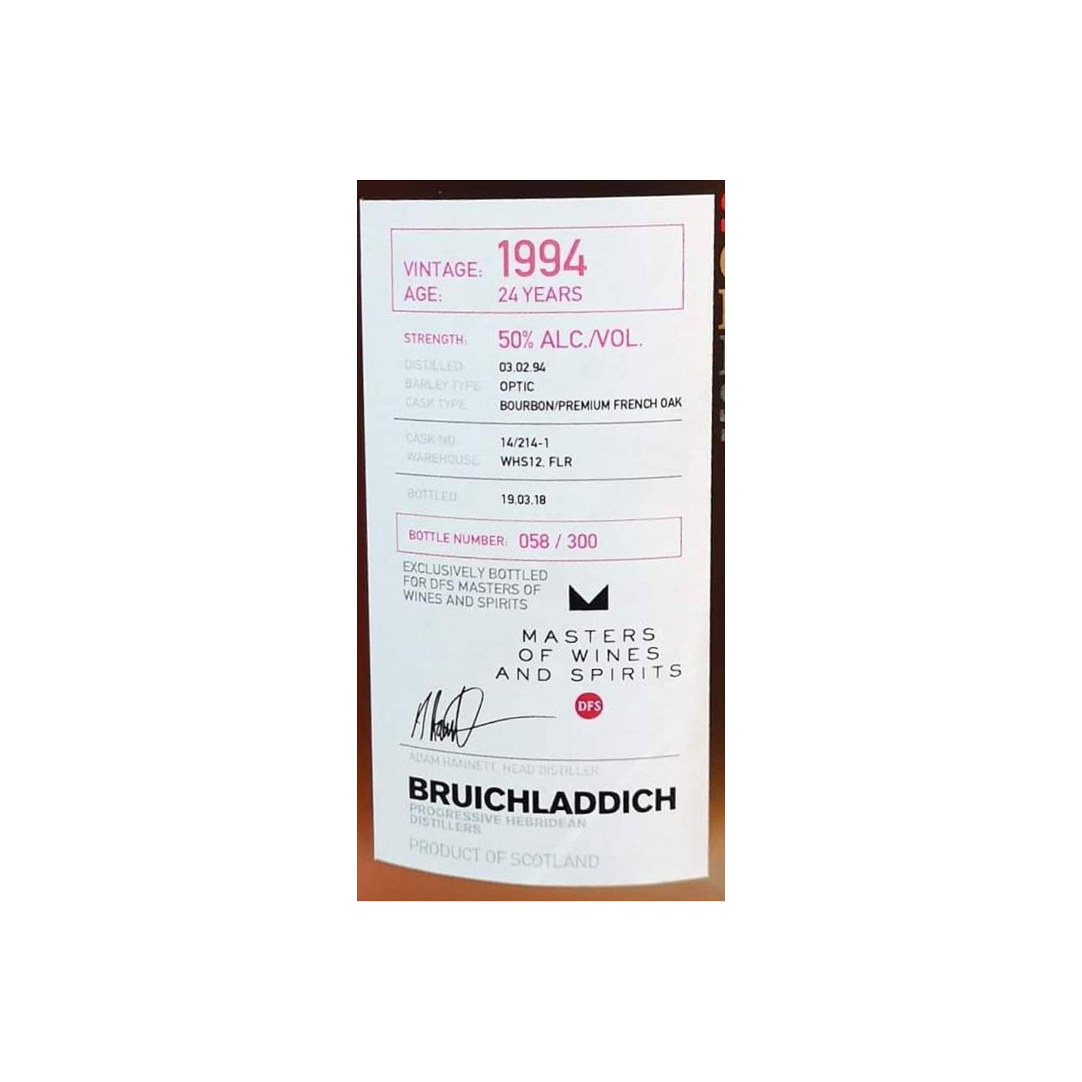 Bruichladdich 1994 24 Years Single Malt Whisky 2