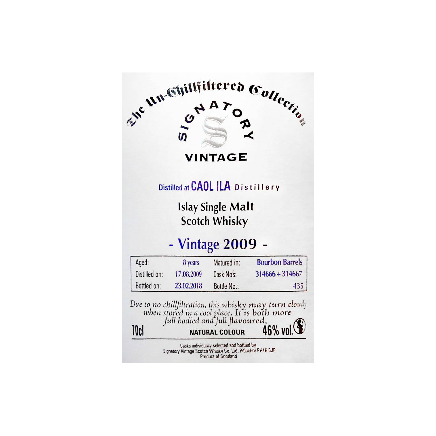 Caol Ila The Un-Chillfiltered Collection 2009 8 Years Single Malt Whisky 3