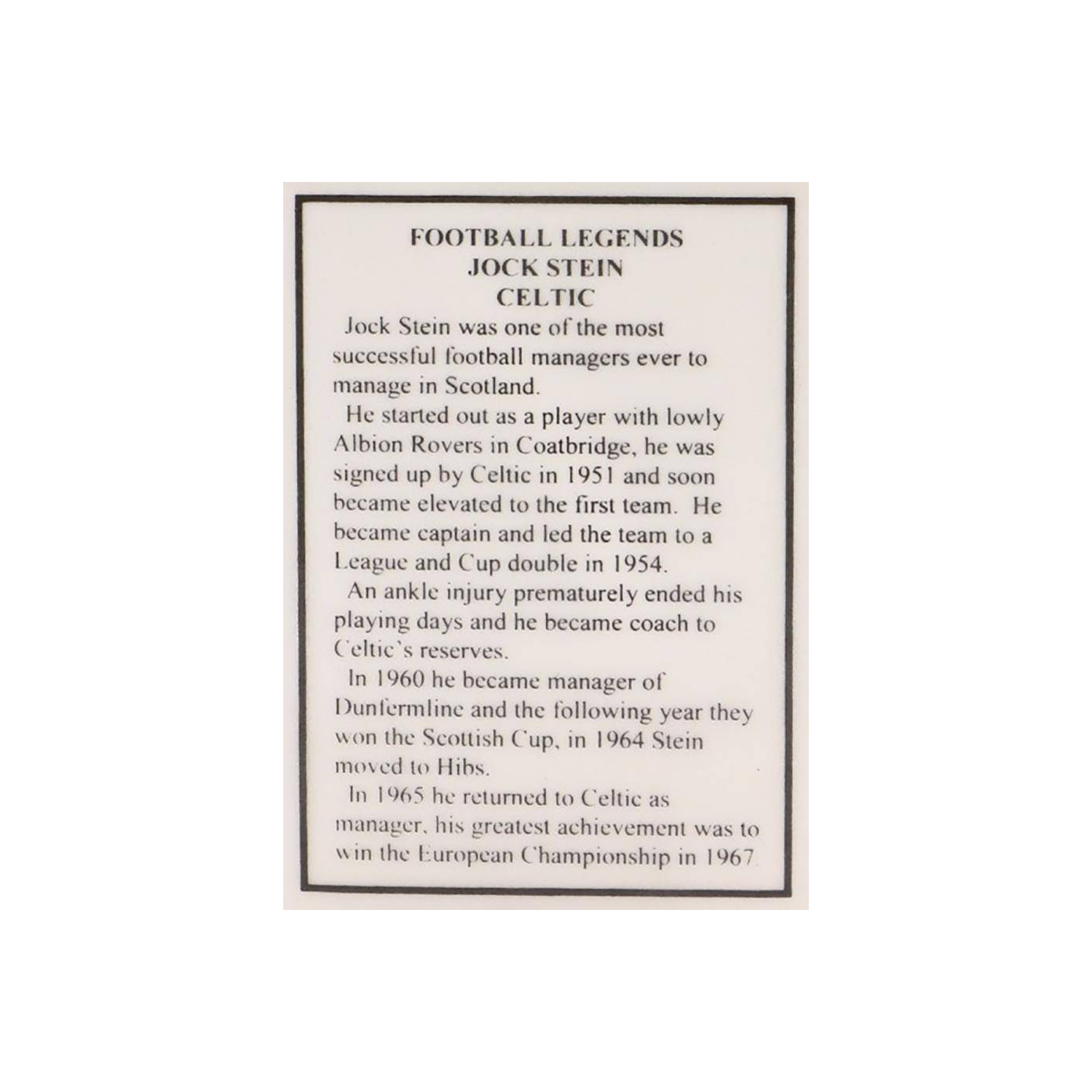 Pointers Football Legends - Jock Stein 3