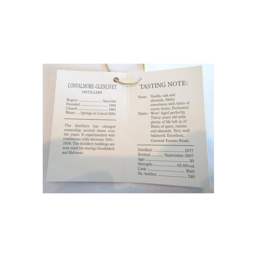 Convalmore 1977 30 Years Single Malt Whisky 2