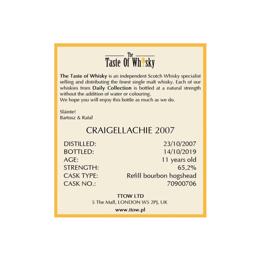 Craigellachie 2007 11 Years Single Malt Whisky 2