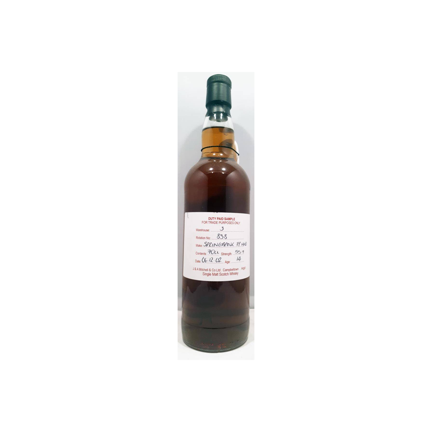 Springbank Duty Paid Sample - For Trade Purposes Only 2002 14 Years Single Malt Whisky