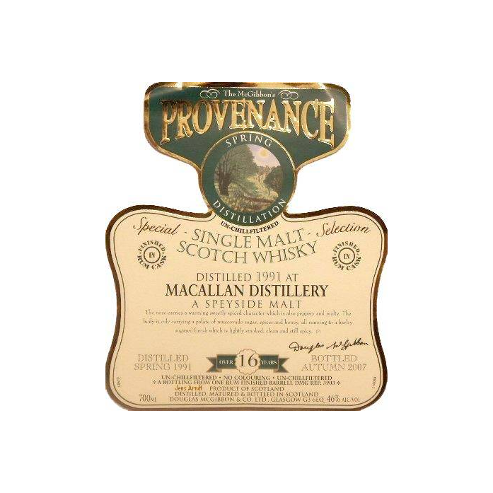 The Macallan McGibbon's Provenance 1991 16 Years Single Malt Whisky 2