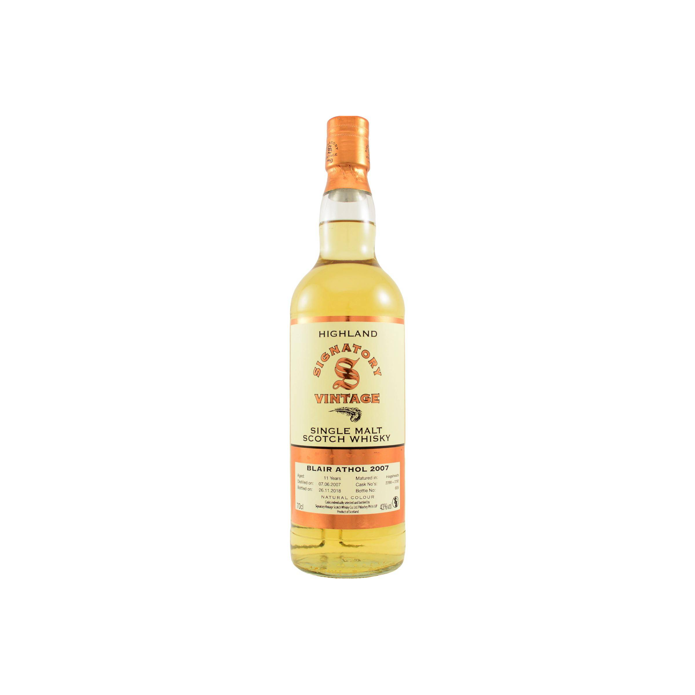 Blair Athol Vintage Collection 2007 11 Years Single Malt Whisky