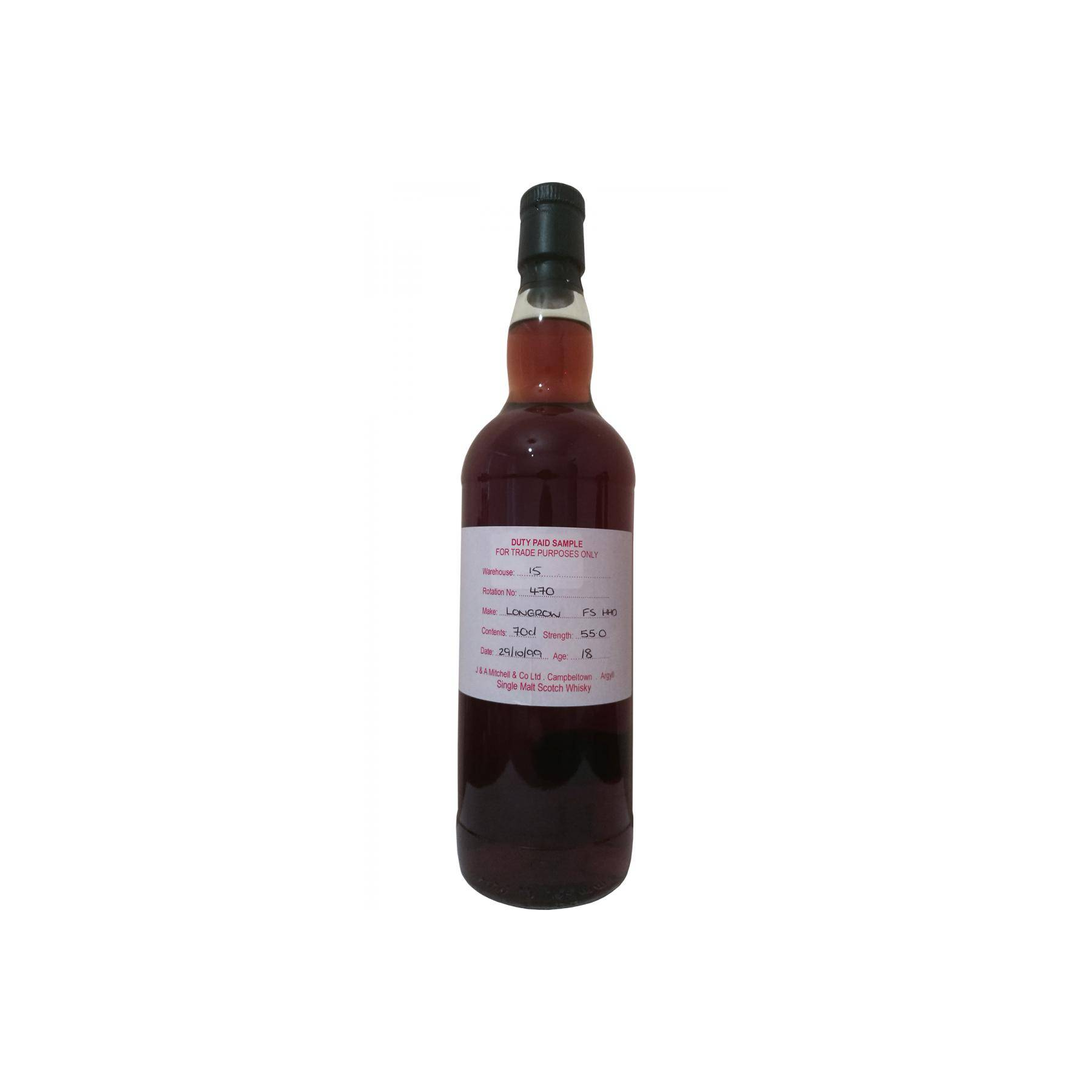 Longrow Duty Paid Sample - For Trade Purposes Only 1999 18 Years Single Malt Whisky