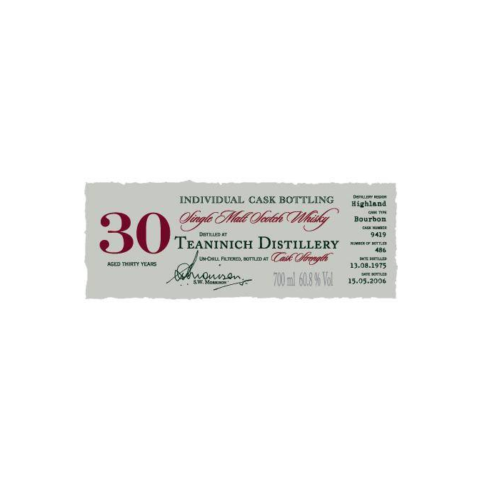 Teaninich Individual Cask Bottling 1975 30 Years Single Malt Whisky