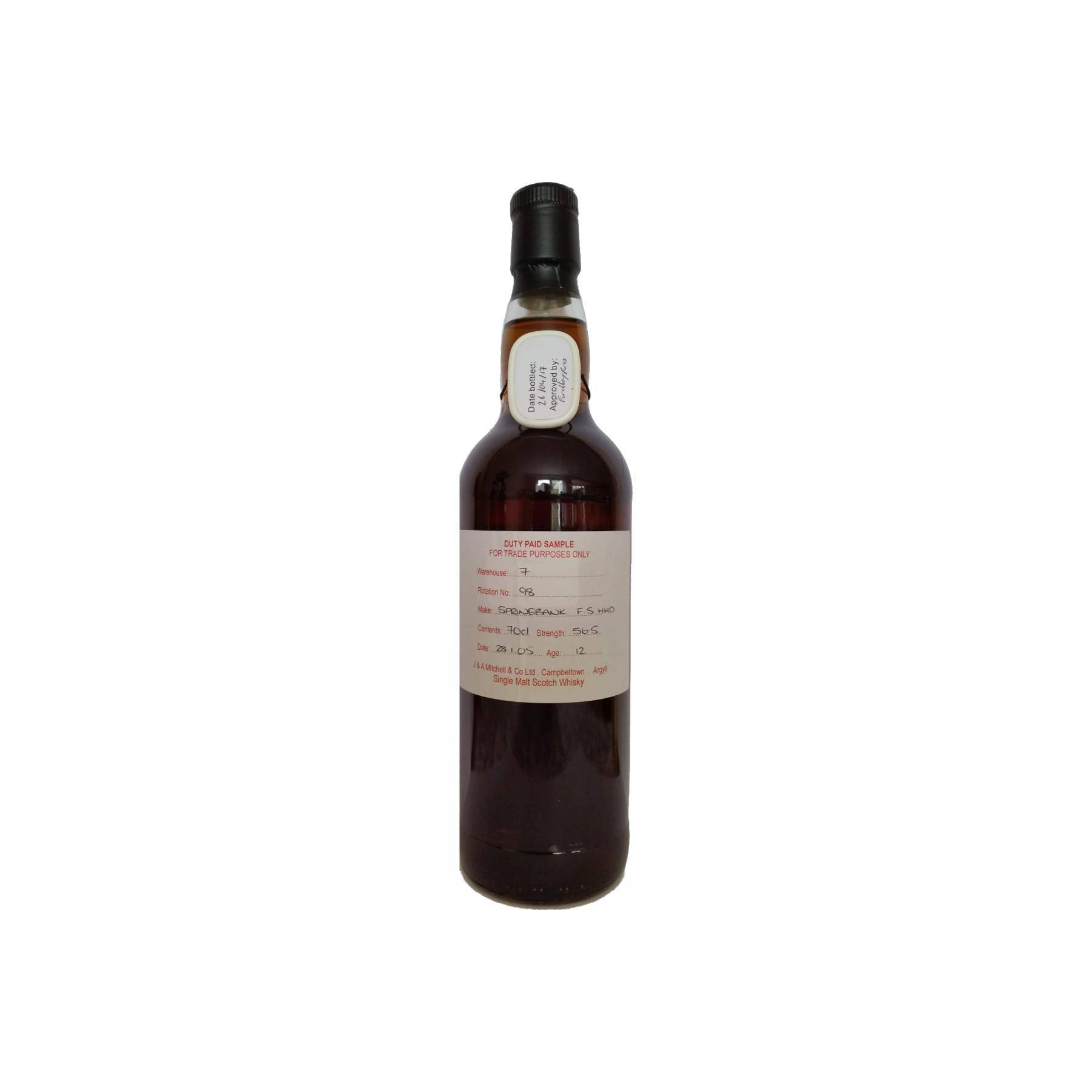 Springbank Duty Paid Sample - For Trade Purposes Only 2005 12 Years Single Malt Whisky