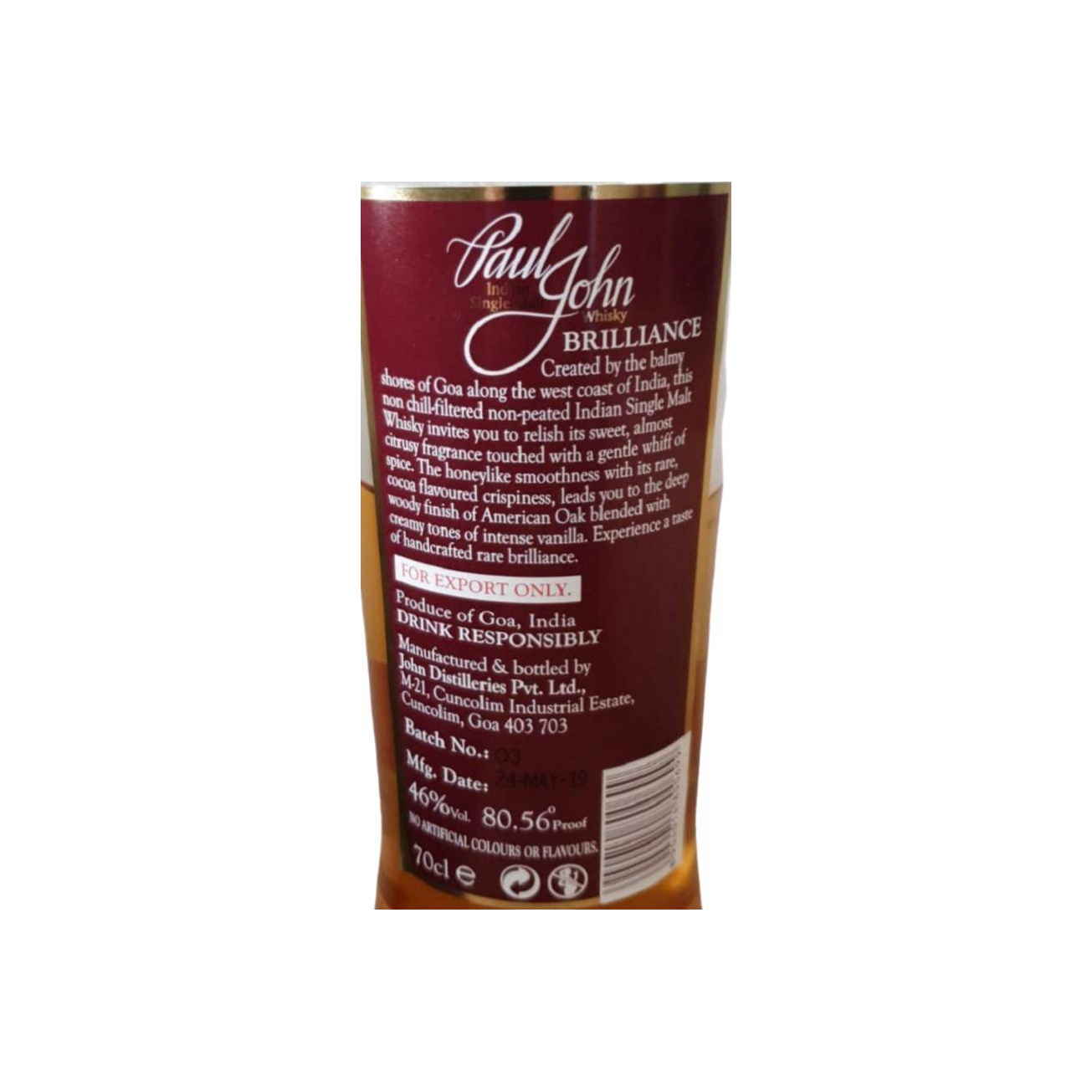 Paul John Single Malt Whisky