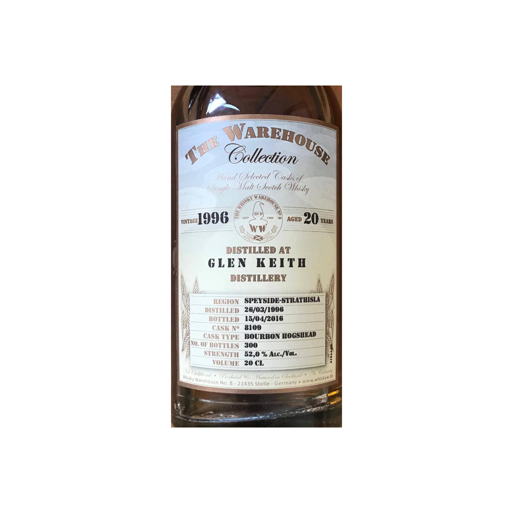 Glen Keith 1996 20 Years Single Malt Whisky