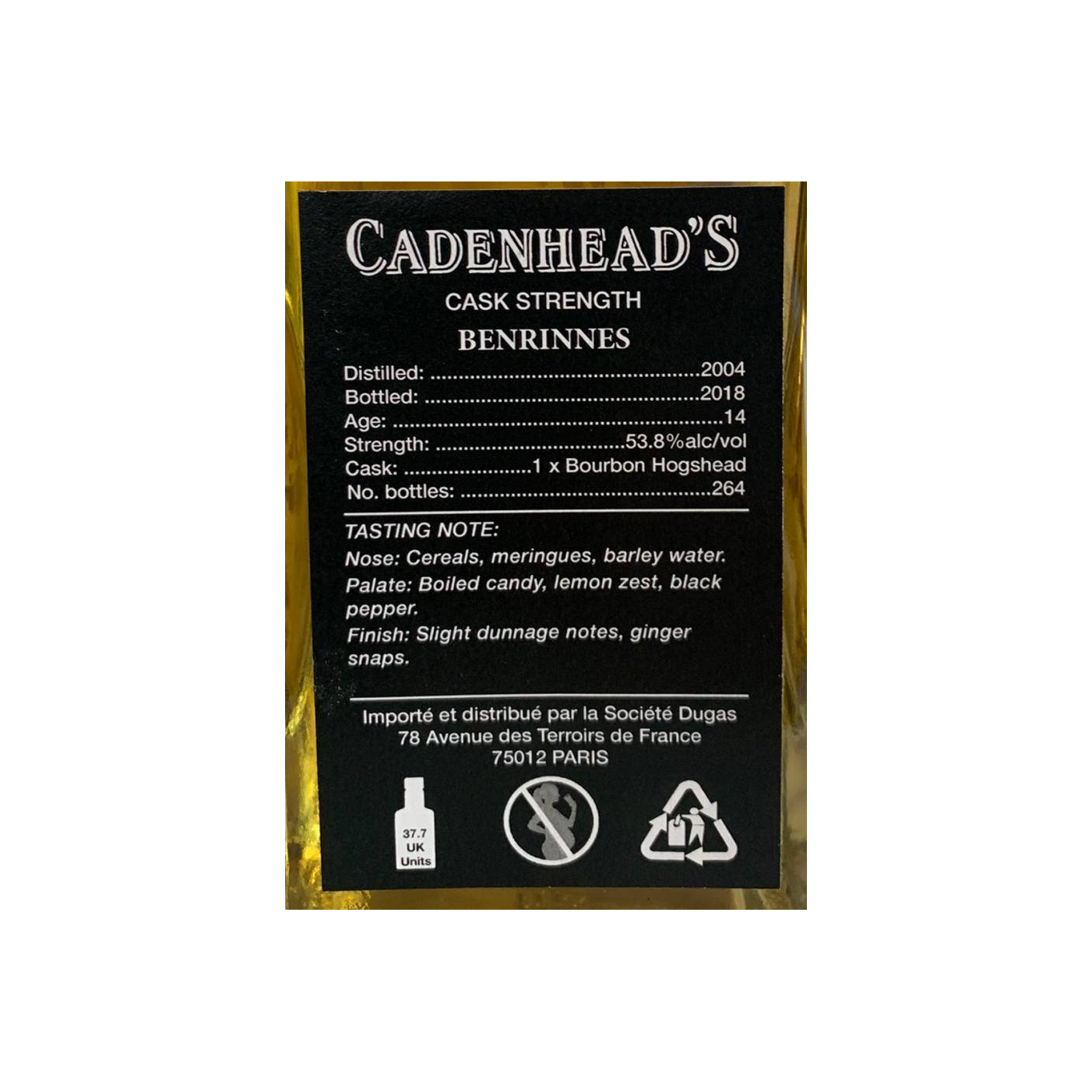 Benrinnes Single Cask 2004 14 Years Single Malt Whisky 2