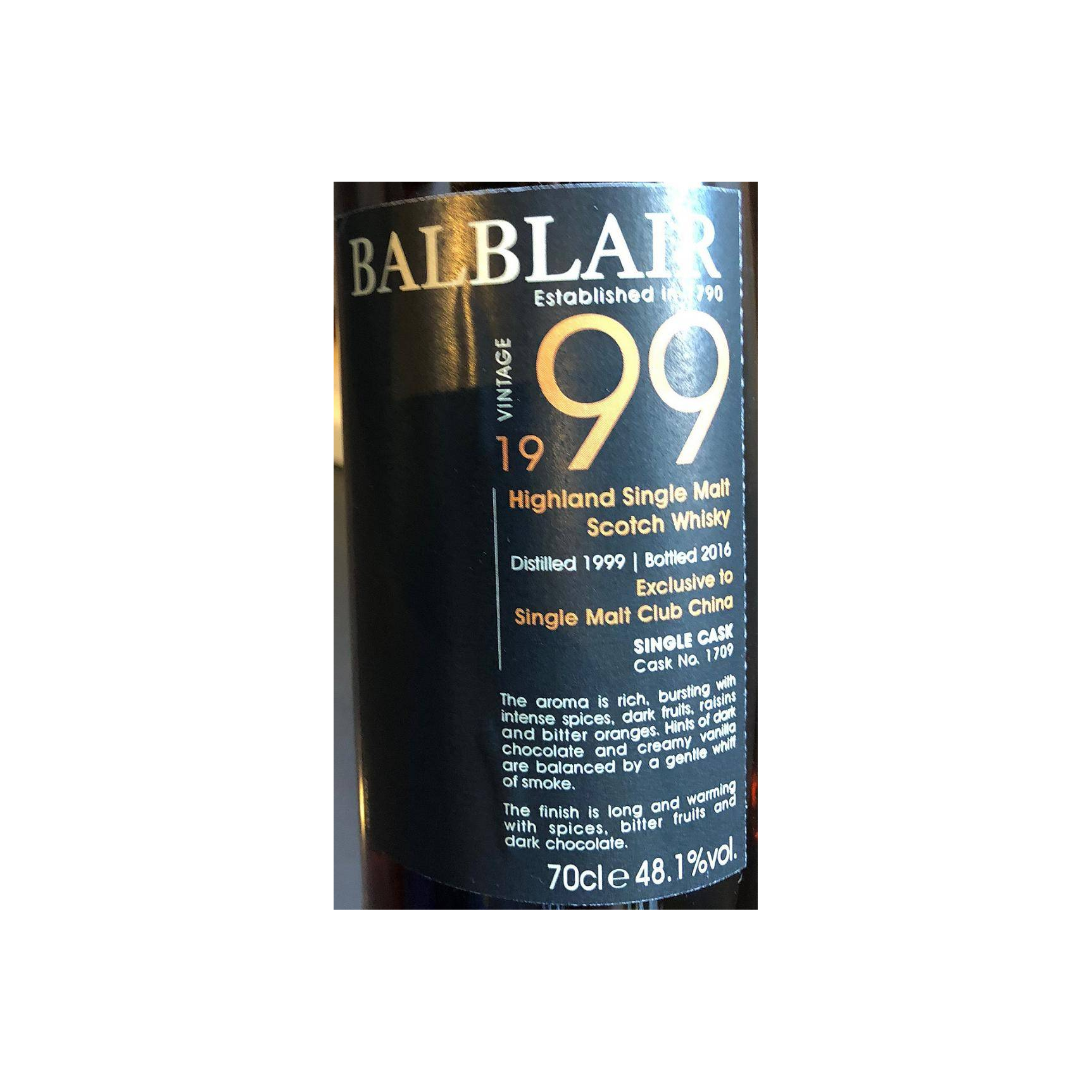 Balblair Single Cask 1999 17 Years Single Malt Whisky