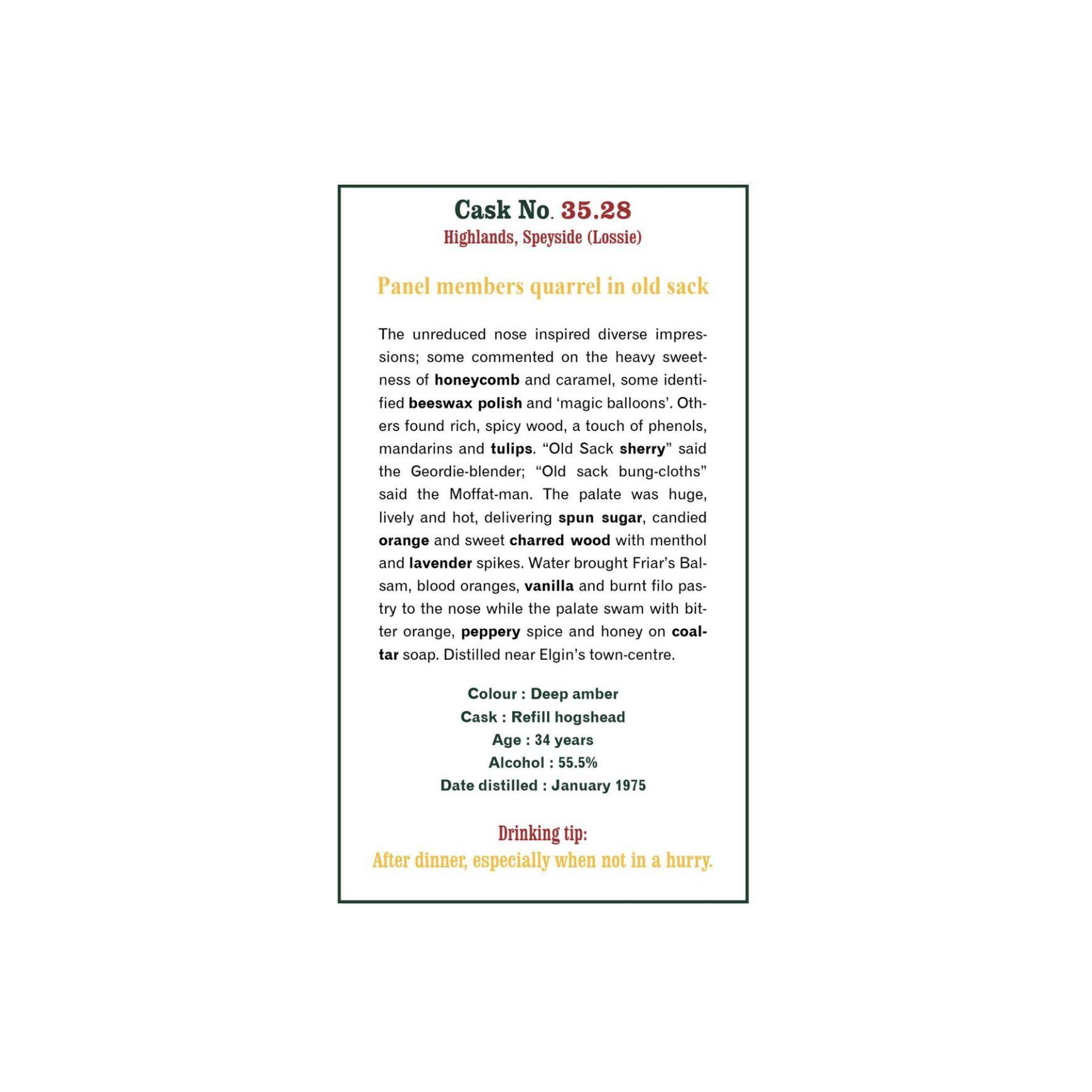 The Scotch Malt Whisky Society 1975 34 Years Single Malt Whisky