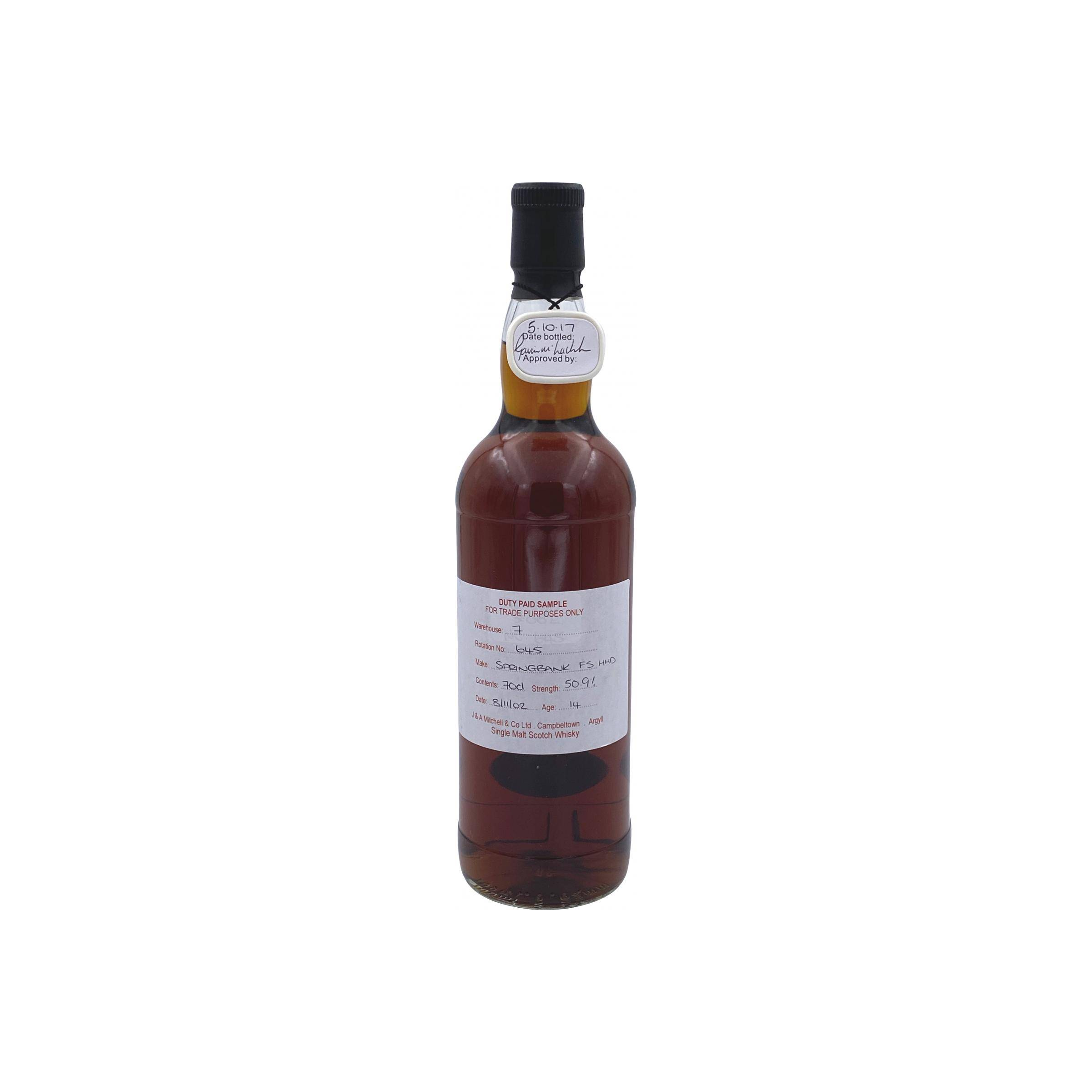 Springbank Duty Paid Sample - For Trade Purposes Only 2002 14 Years Single Malt Whisky