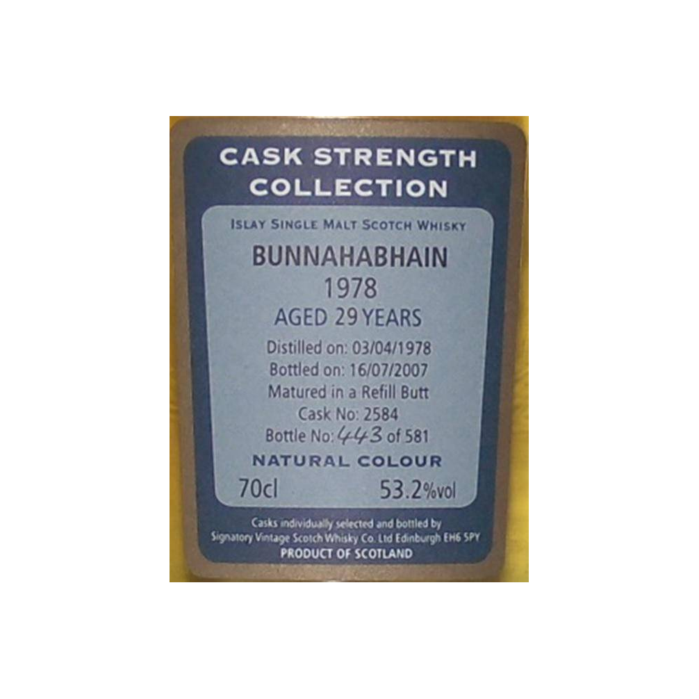 Bunnahabhain Cask Strength Collection 1978 29 Years Single Malt Whisky 2