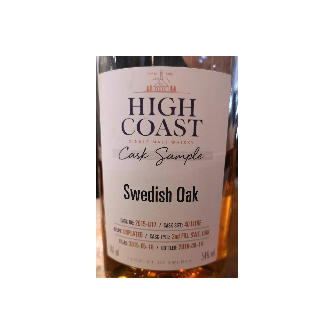 High Coast 2015 4 Years Single Malt Whisky