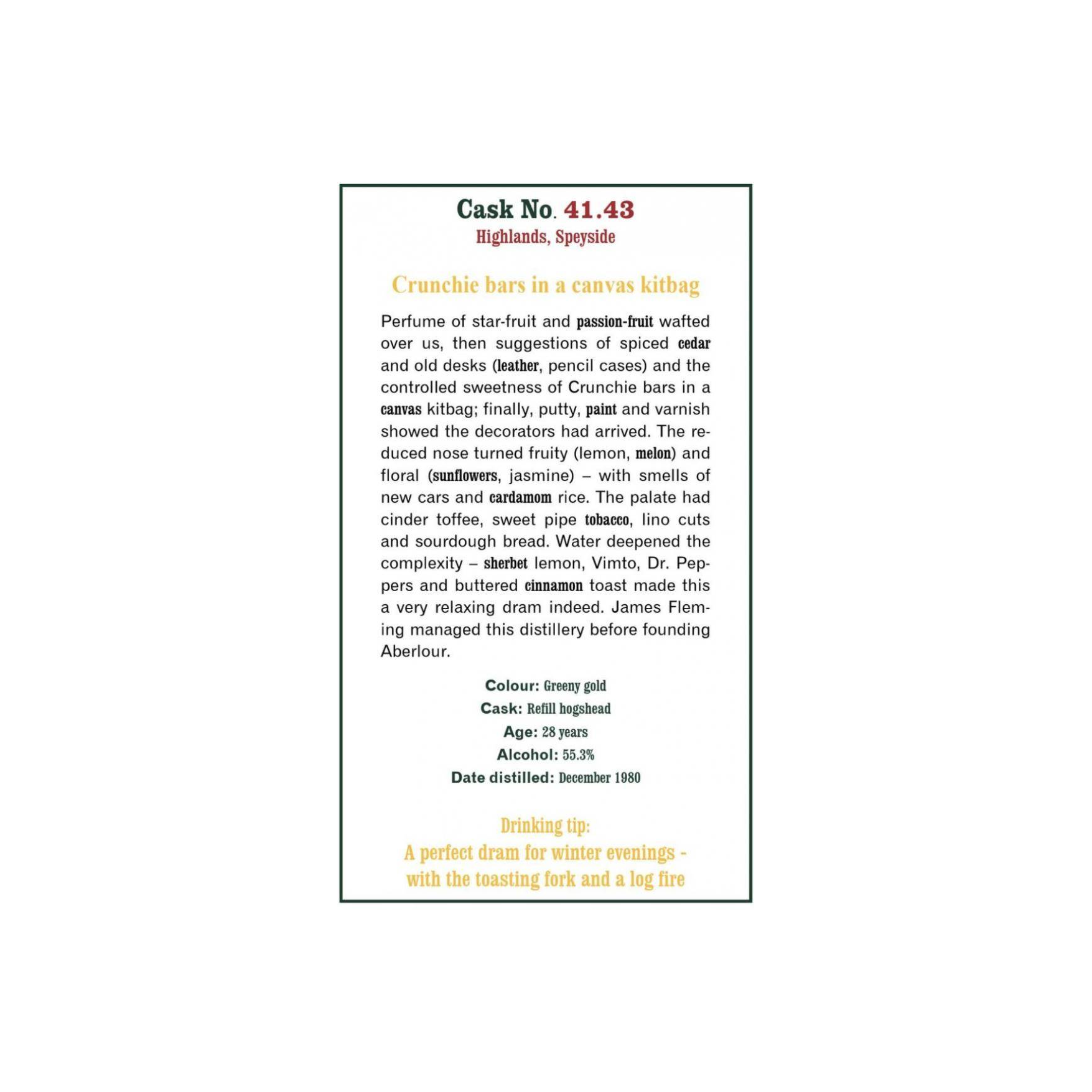 The Scotch Malt Whisky Society 1980 28 Years Single Malt Whisky