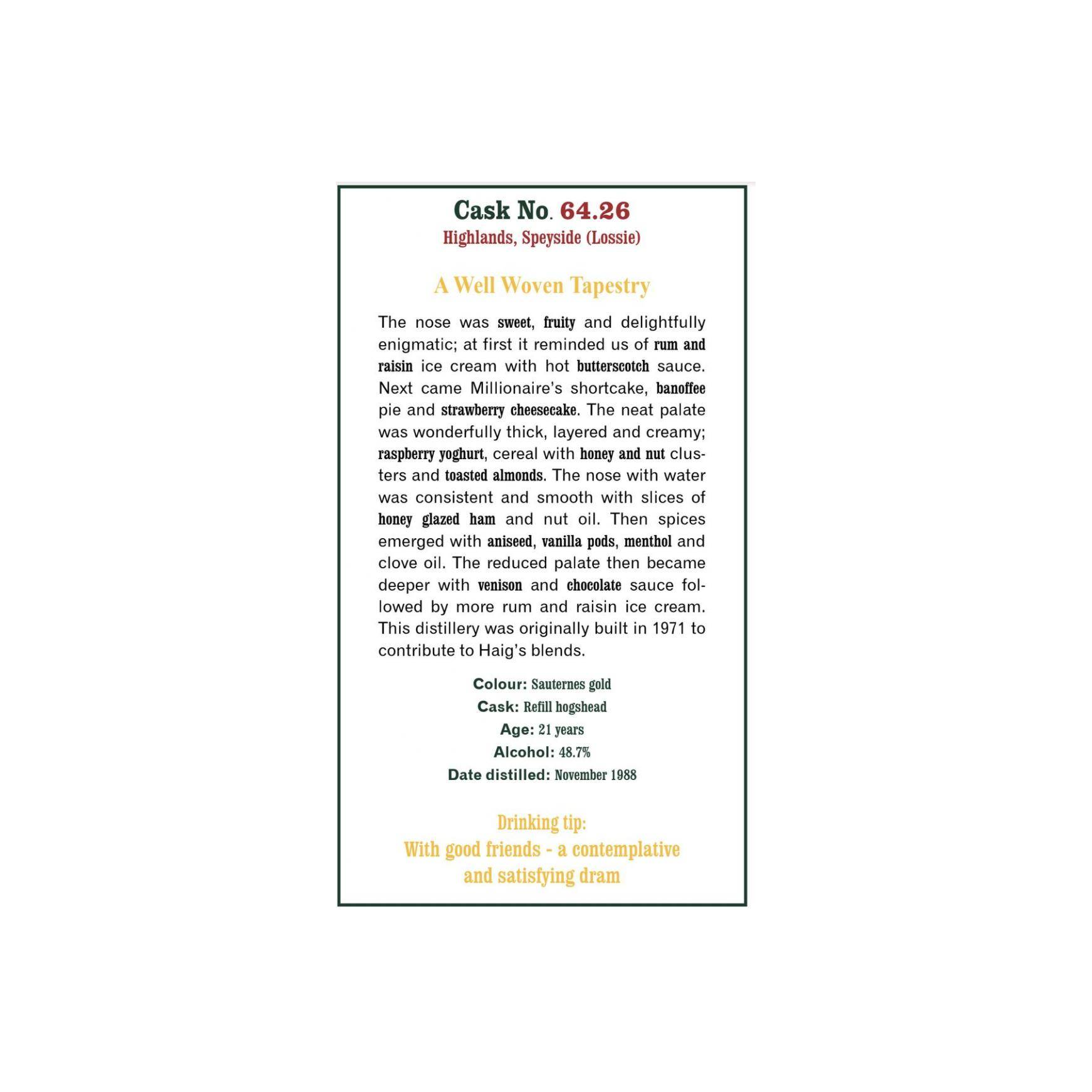 The Scotch Malt Whisky Society 1989 21 Years Single Malt Whisky