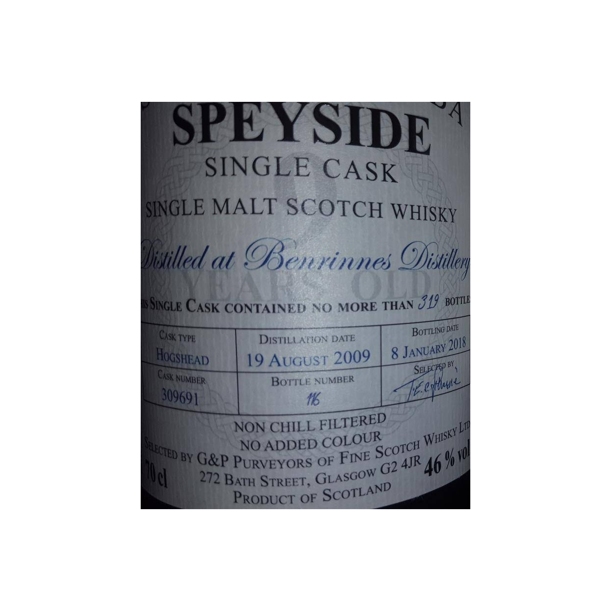 Benrinnes 2009 9 Years Single Malt Whisky