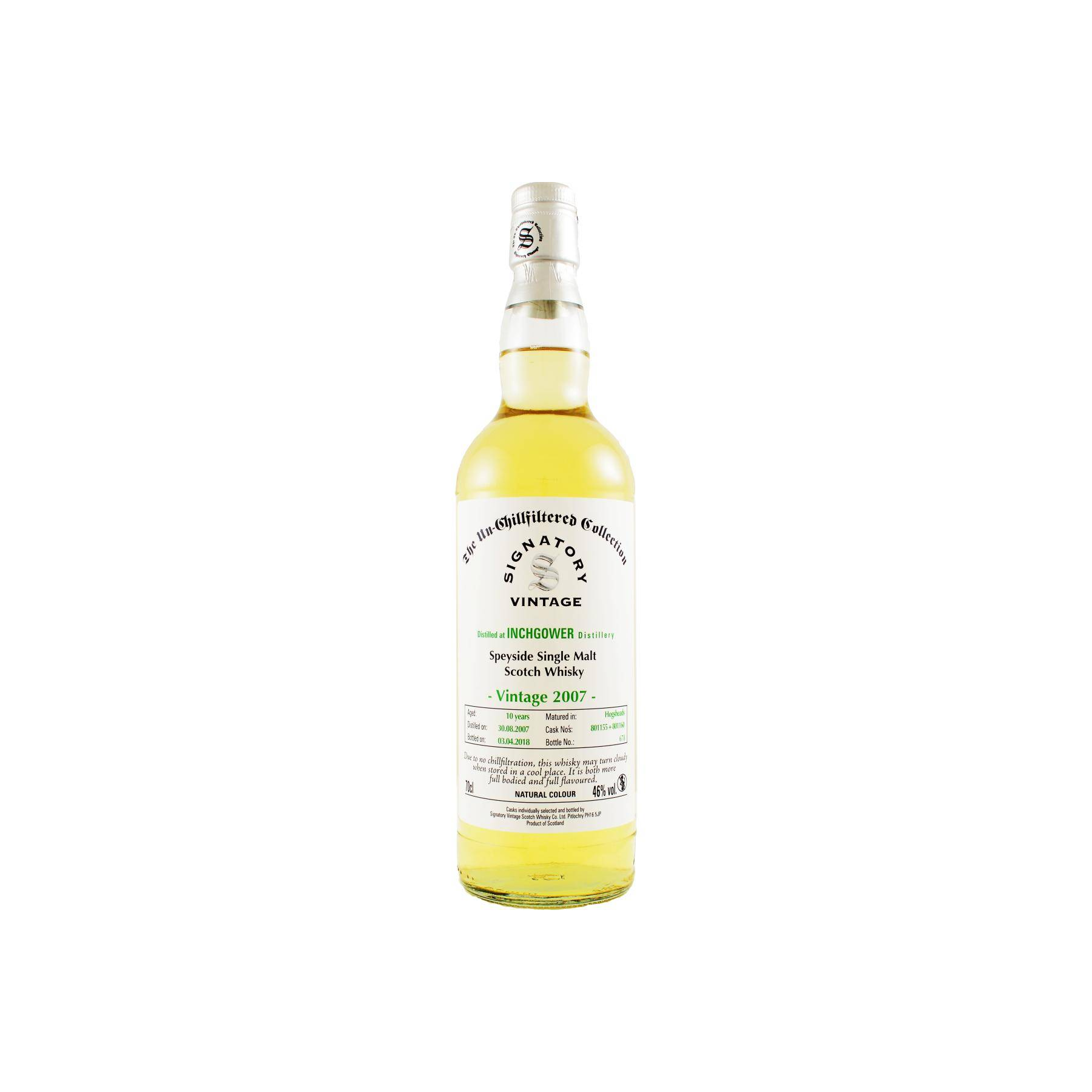 Inchgower The Un-Chillfiltered Collection 2007 10 Years Single Malt Whisky