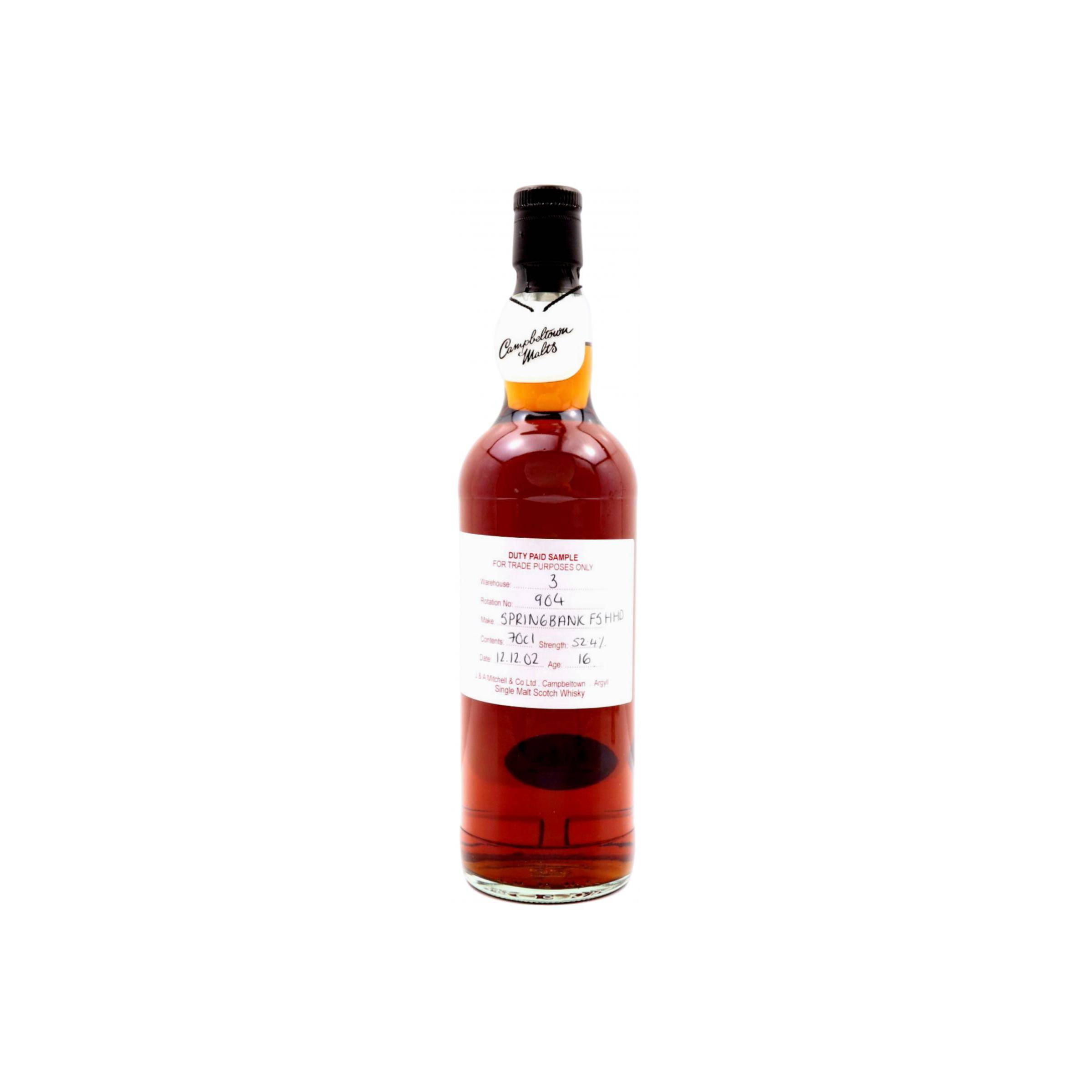 Springbank Duty Paid Sample - For Trade Purposes Only 2002 16 Years Single Malt Whisky