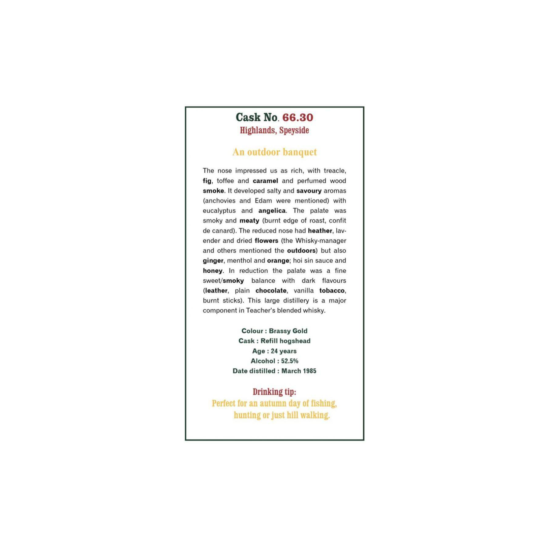 The Scotch Malt Whisky Society 1985 24 Years Single Malt Whisky